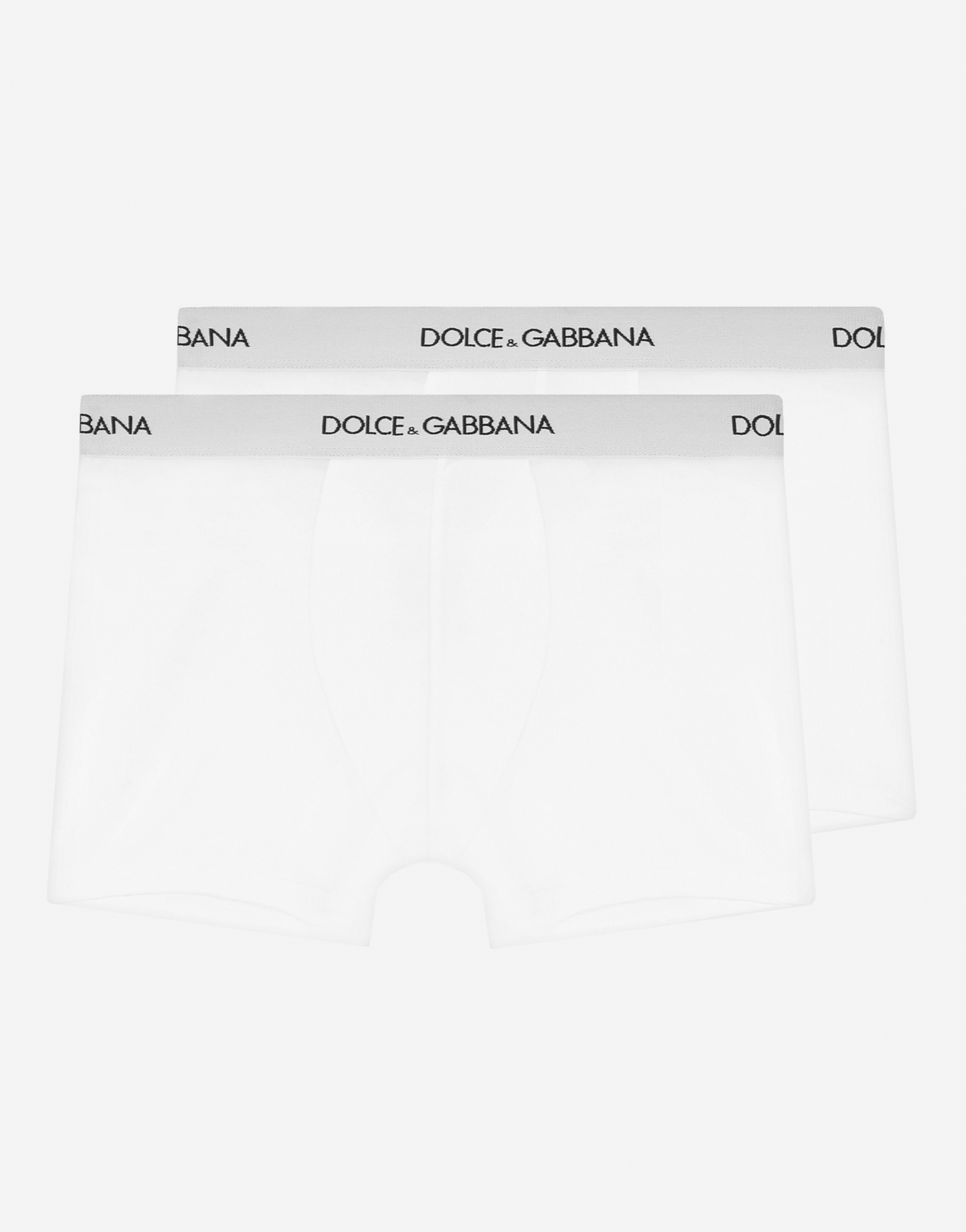 Jersey boxers two-pack with branded elastic in White