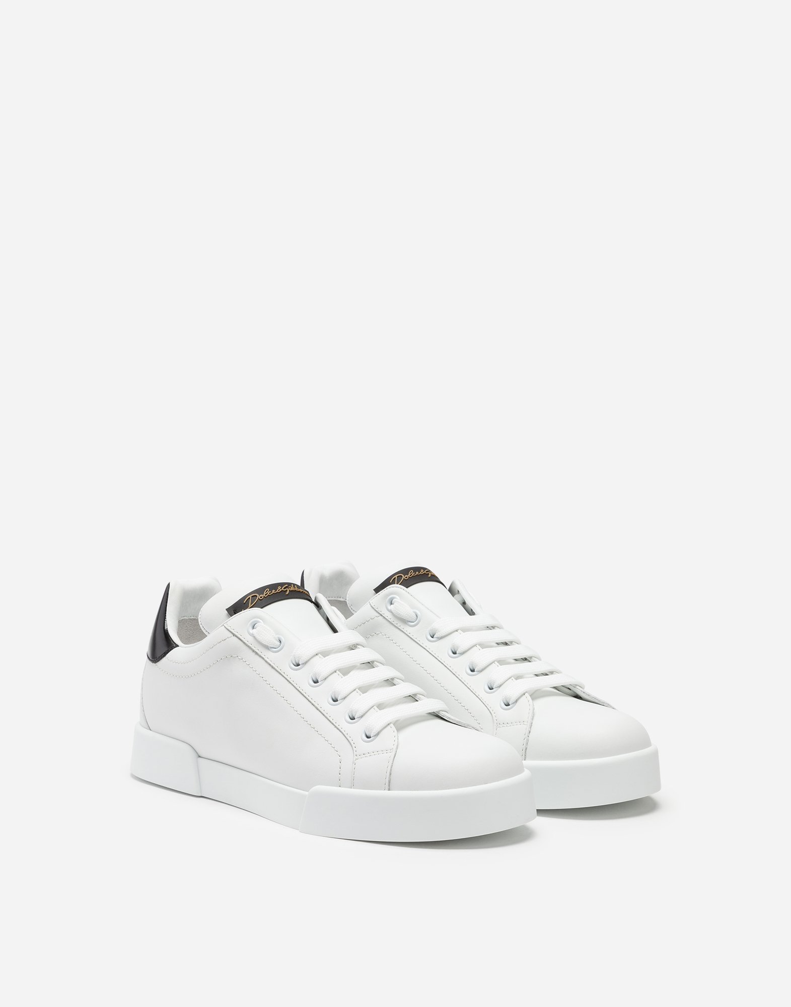 Dolce&Gabbana Leather Portofino sneakers - Men WHITE 2