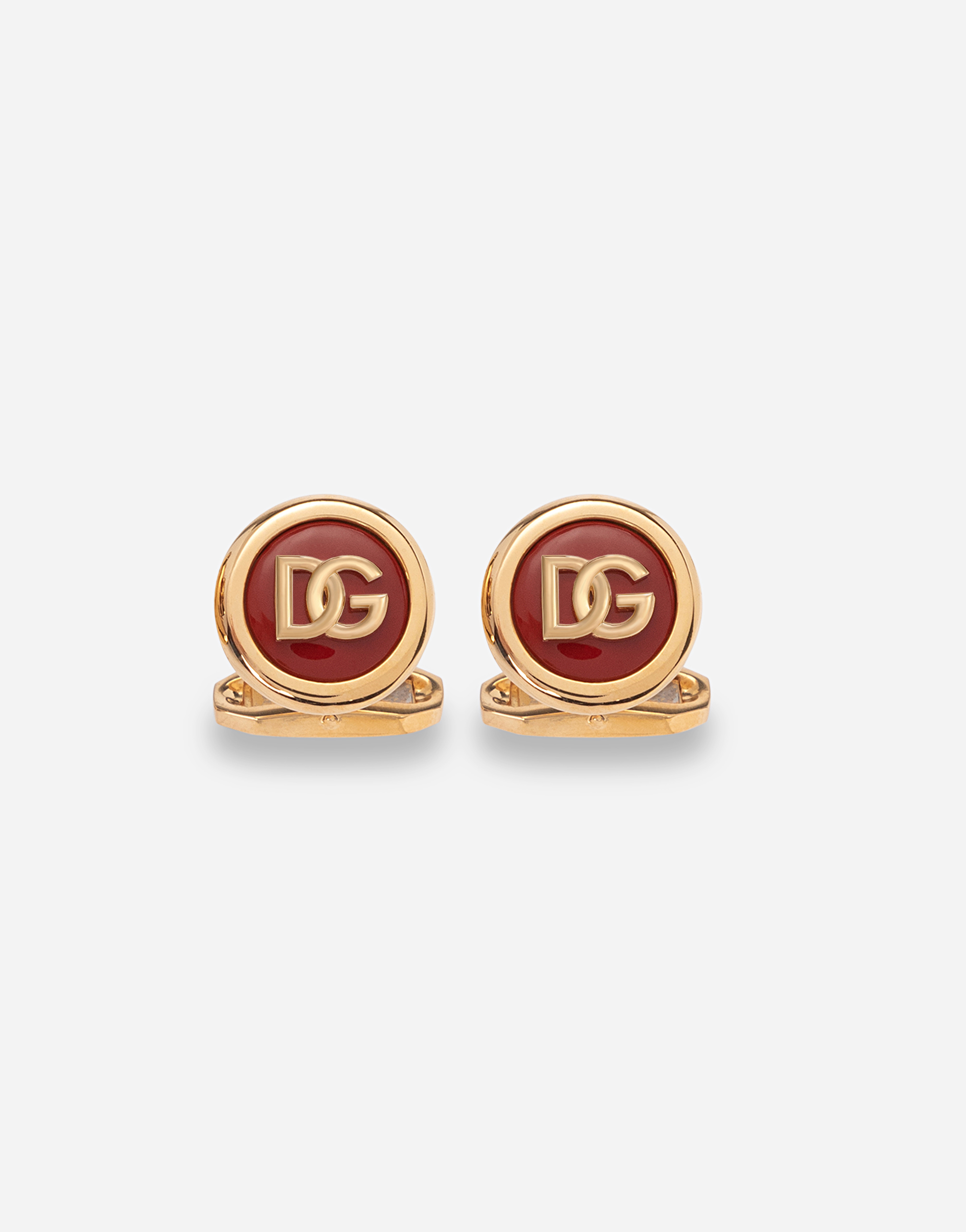 Cufflinks with enamel and DG logo in Gold