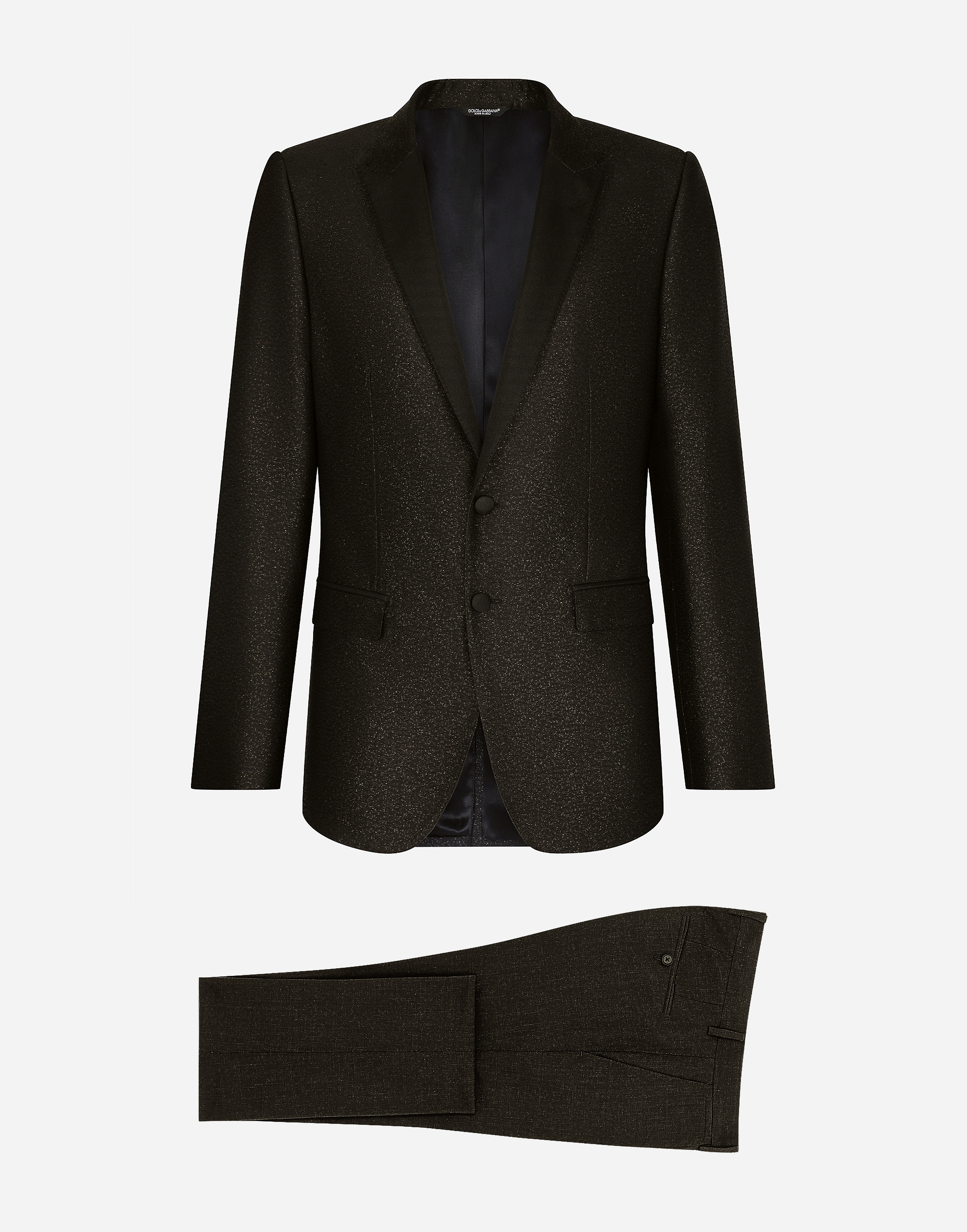 Lamé silk jacquard martini-fit tuxedo suit in Multicolor