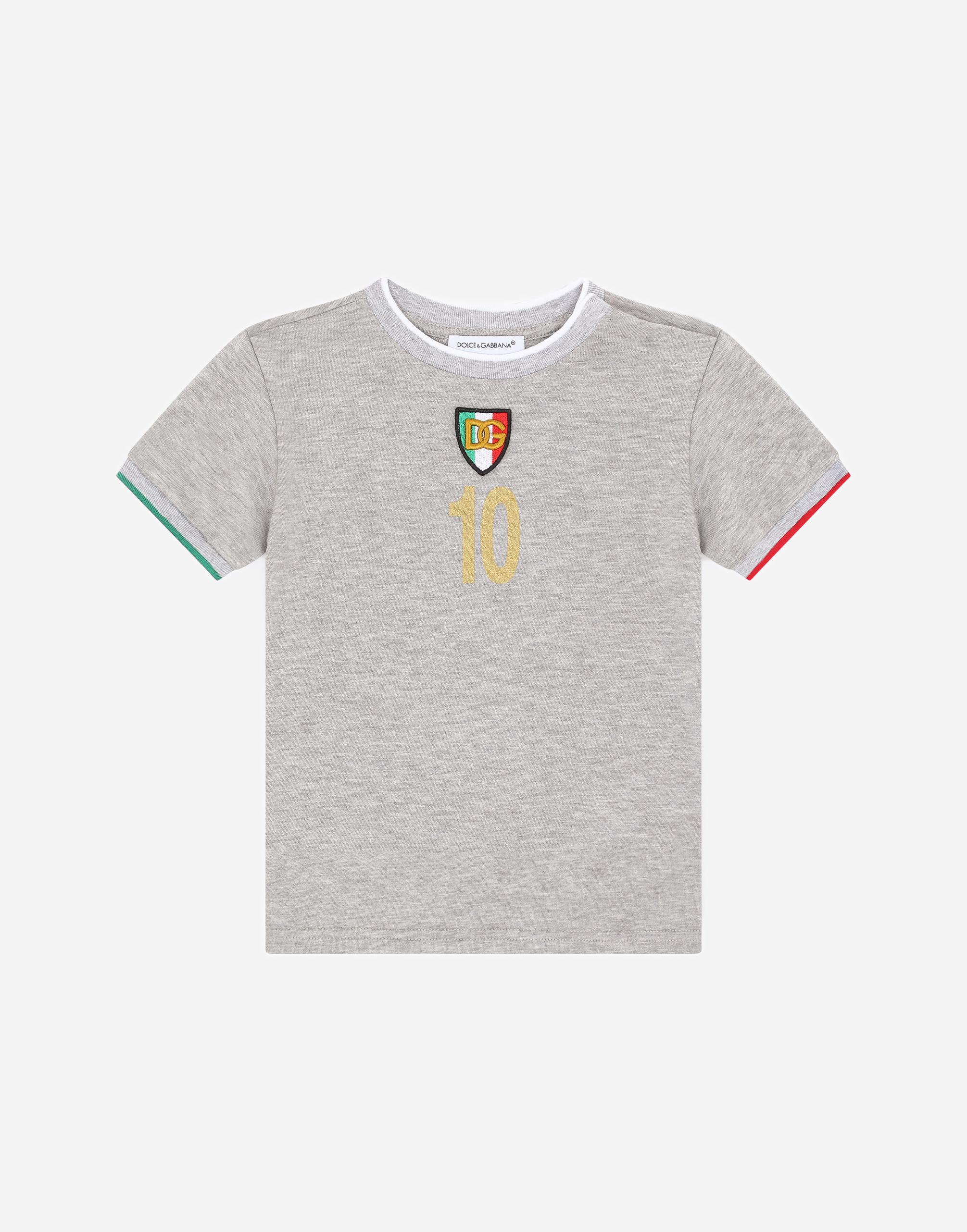 Jersey T-shirt with Italy DG logo patch in Grey