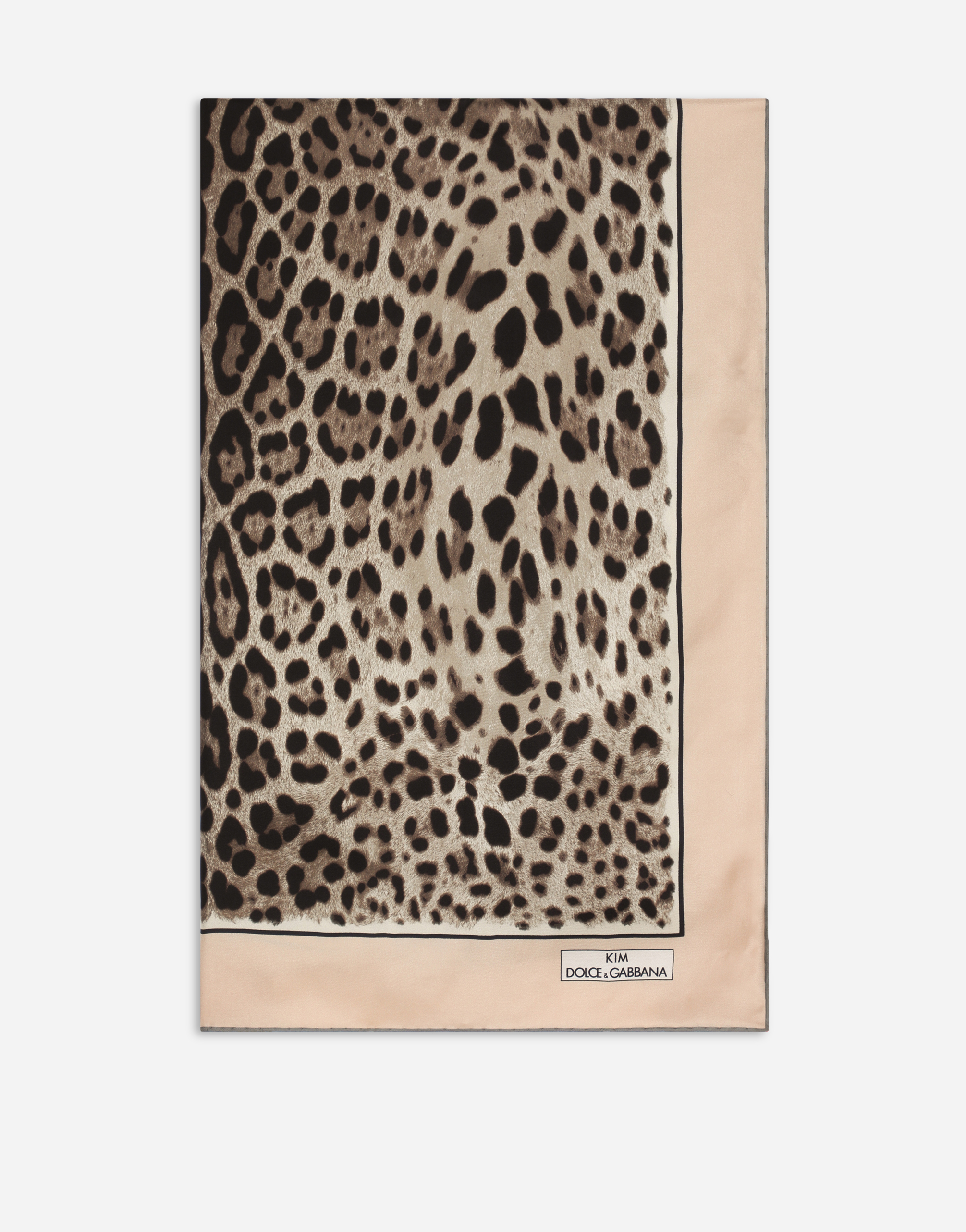 KIM DOLCE&GABBANA Leopard-print twill scarf (90 x 90) in Animal Print