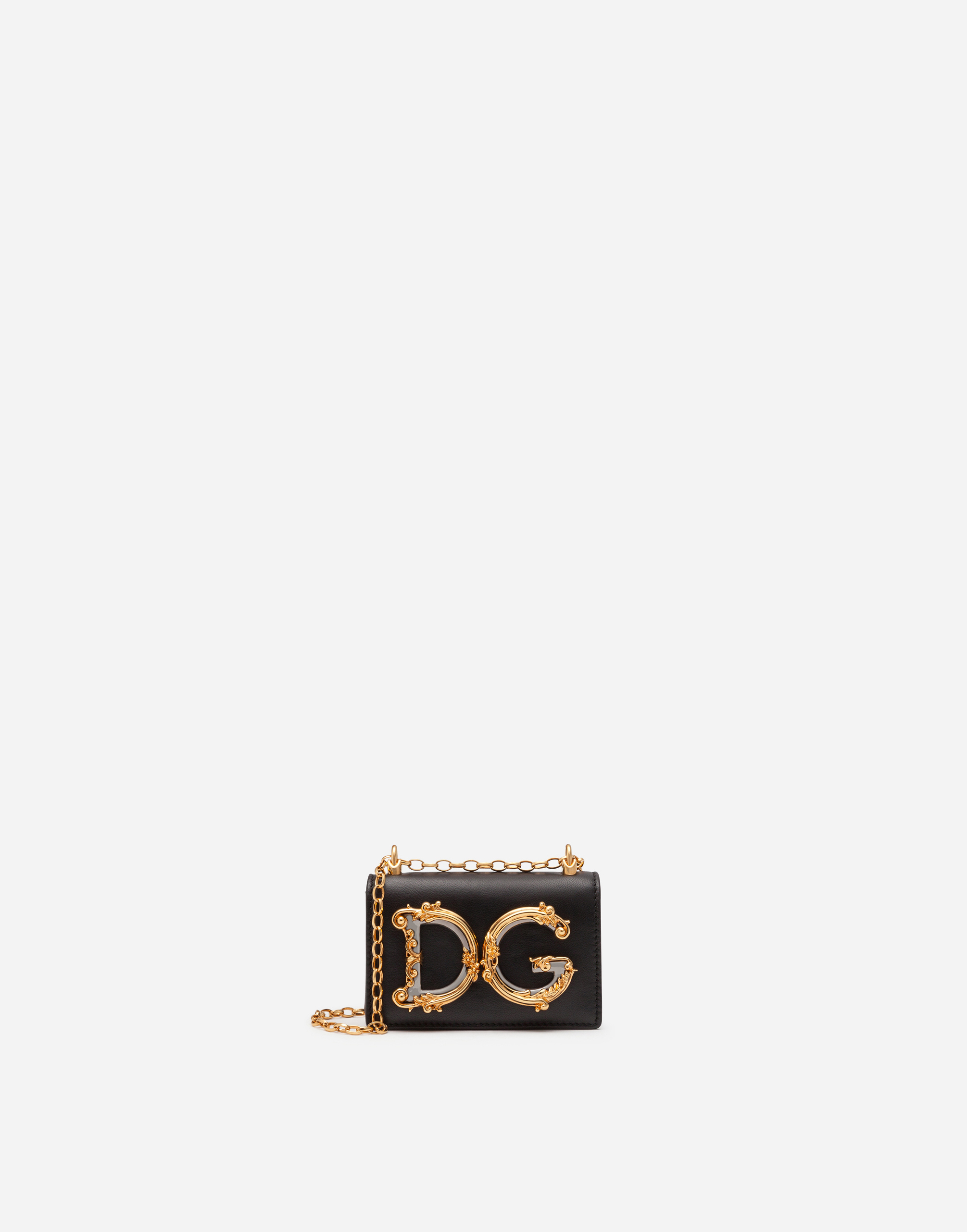 DG Girls micro bag in plain calfskin in Black
