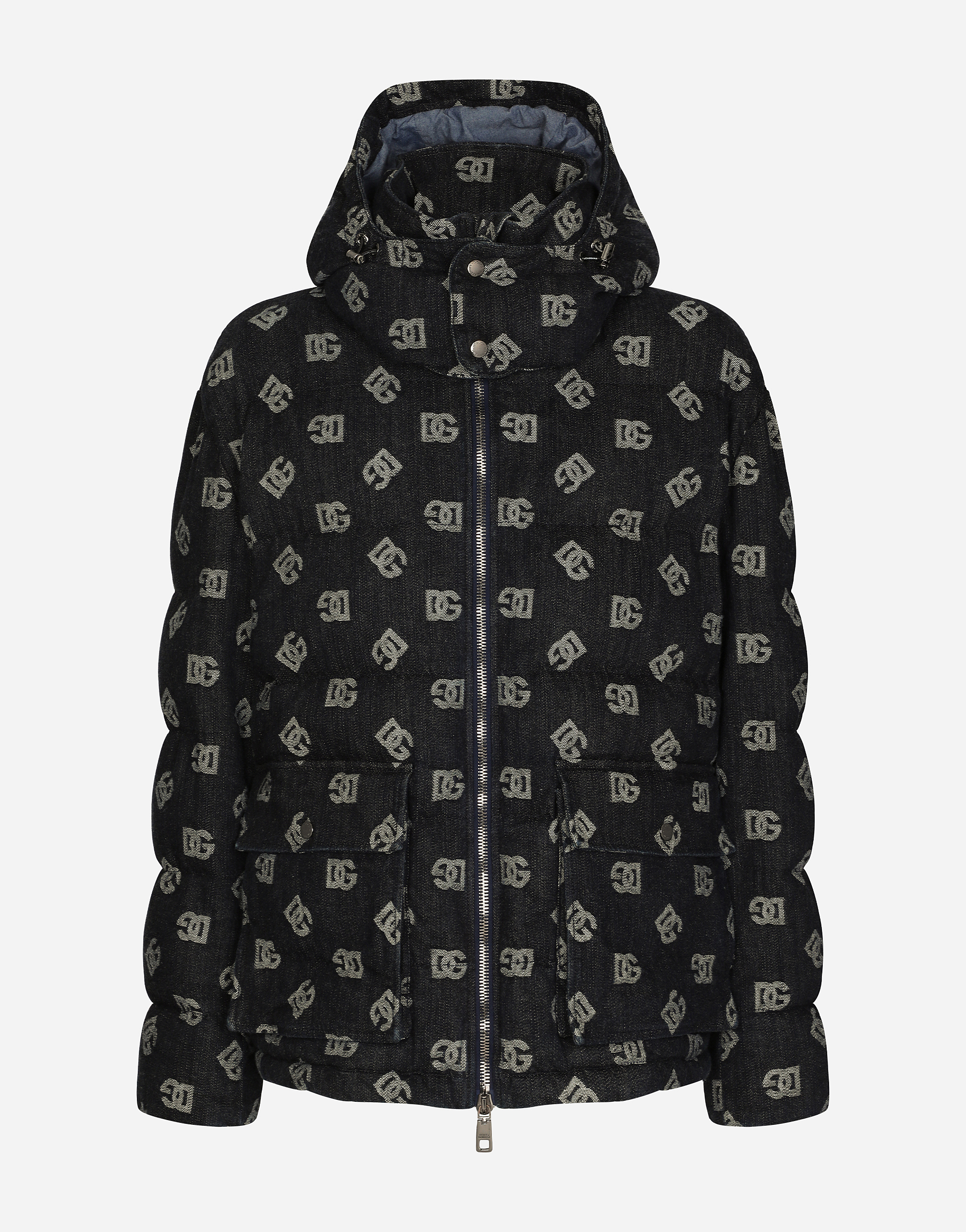 Quilted jacquard jacket with DG Monogram design in Blue