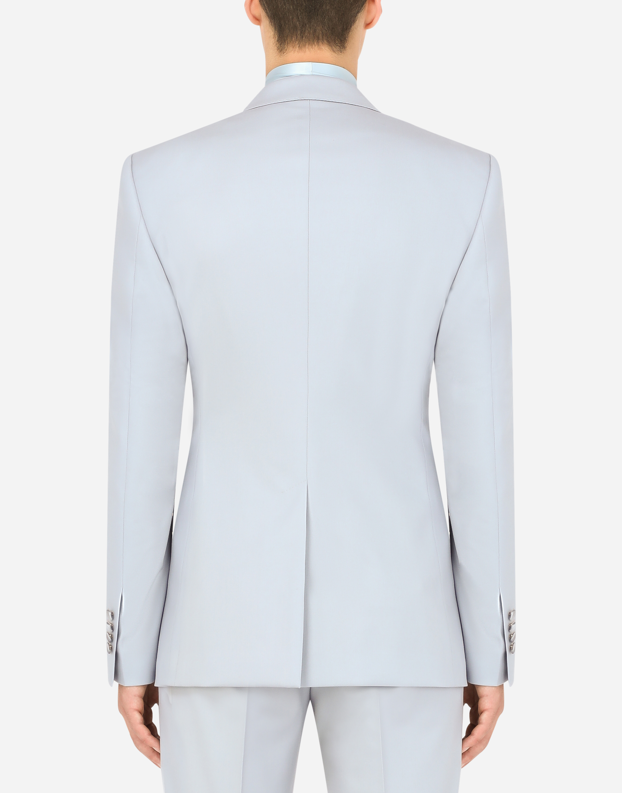 Three-piece Sicilia-fit suit in stretch wool da Uomo di Dolce & Gabbana in Blu Uomo Abbigliamento da Completi da Completi a 2 pezzi 