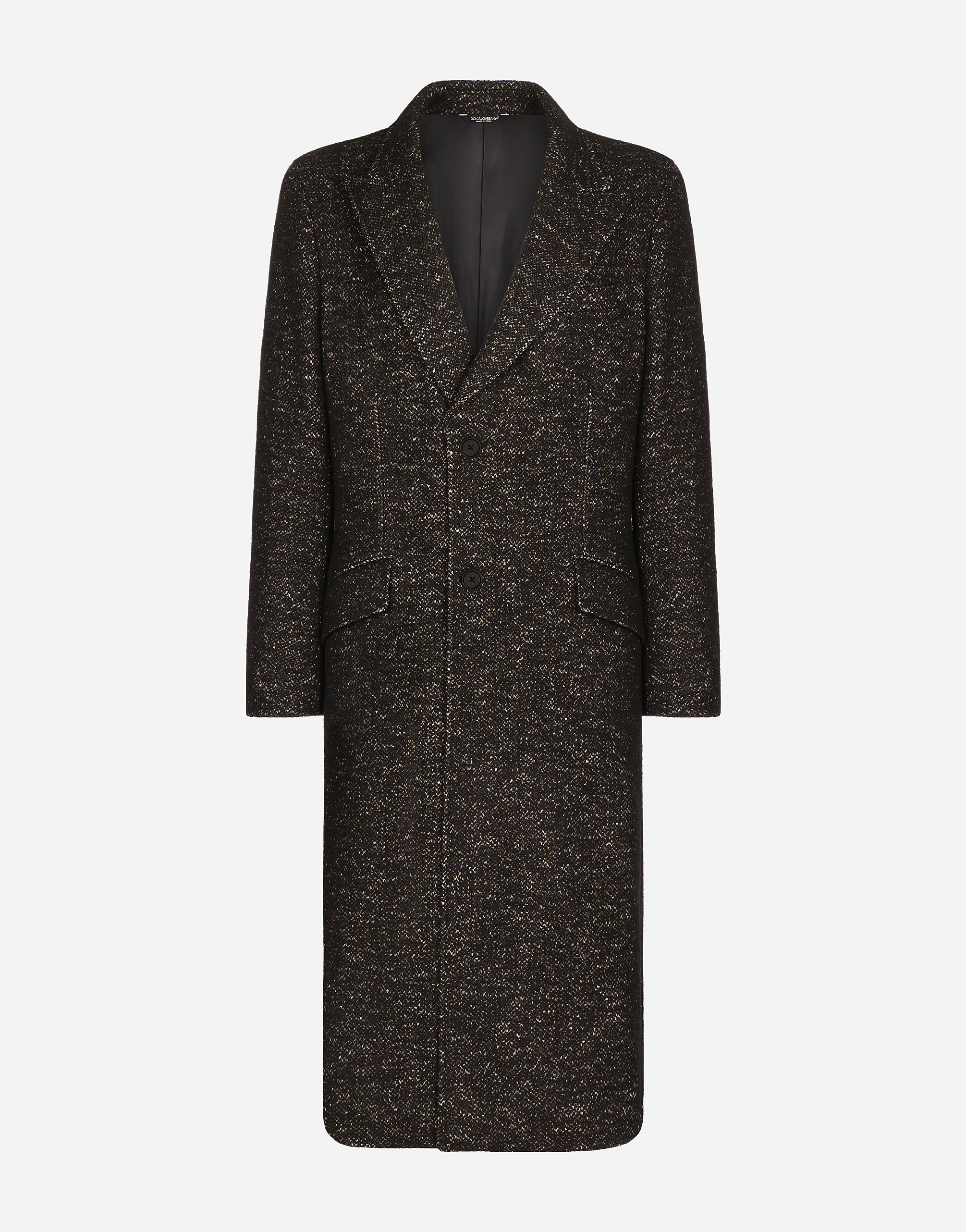 Single-breasted dotted wool jersey coat in Multicolor
