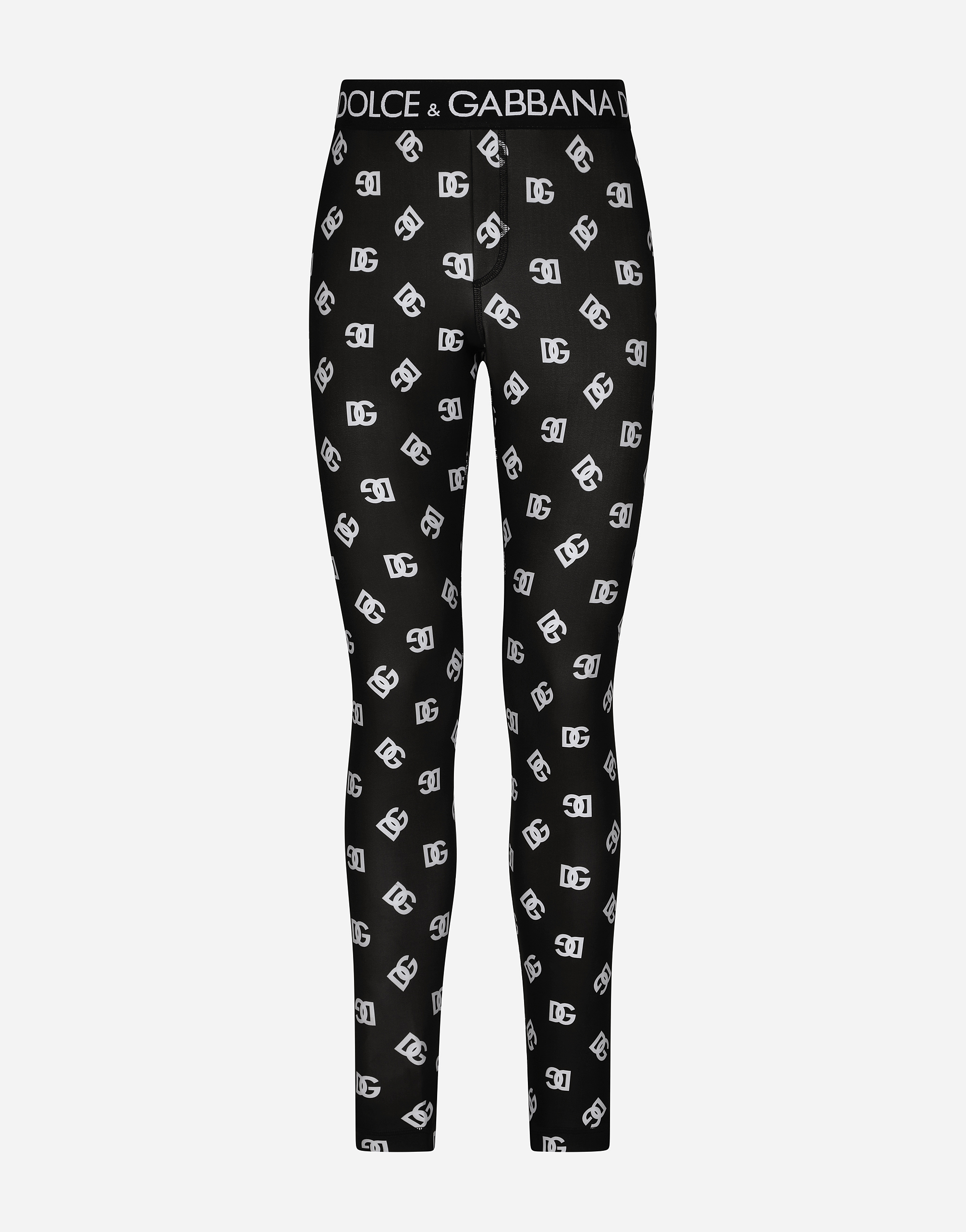 Technical jersey leggings with all-over DG print in Multicolor