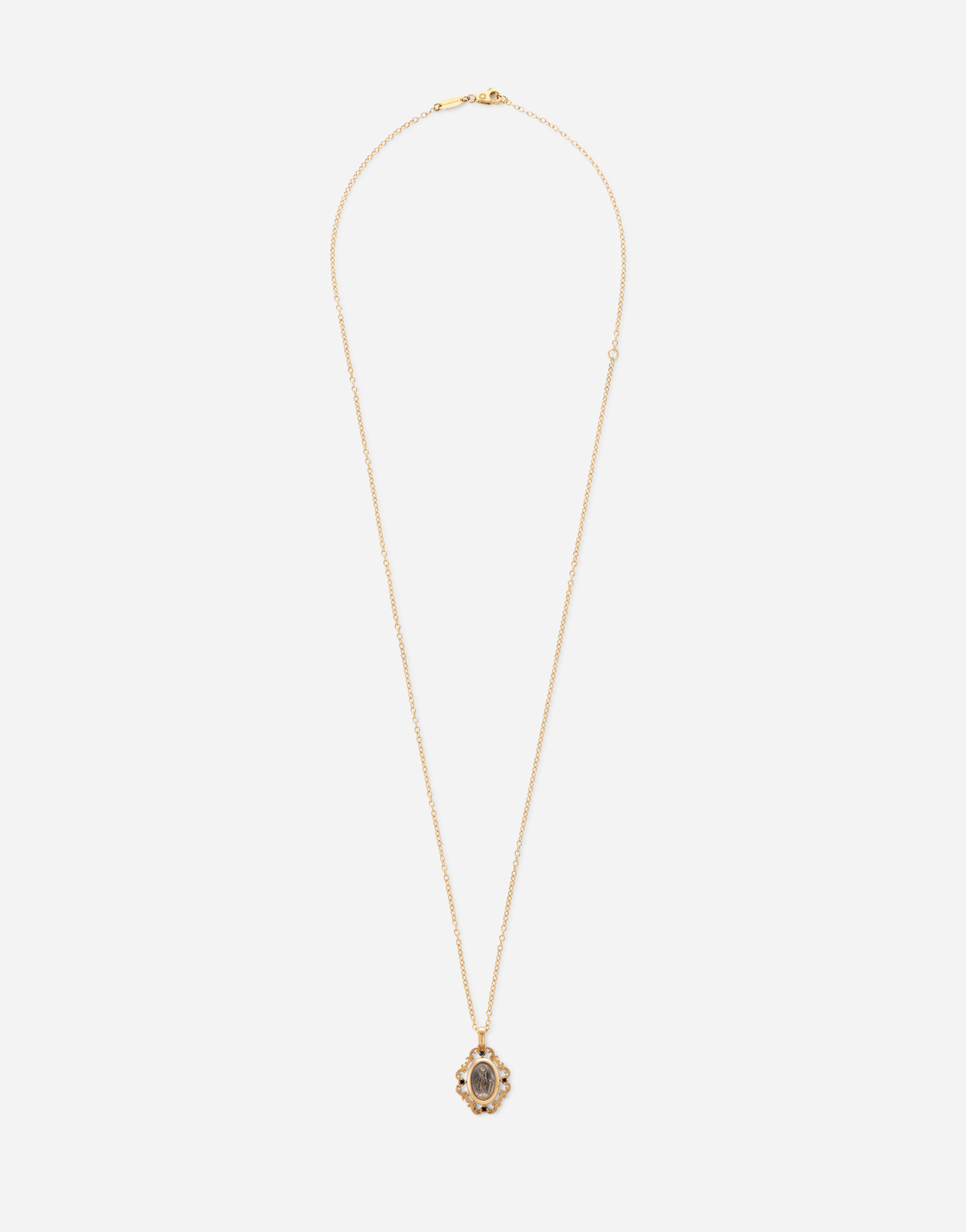Devotion yellow gold pendant with black diamonds in Yellow gold