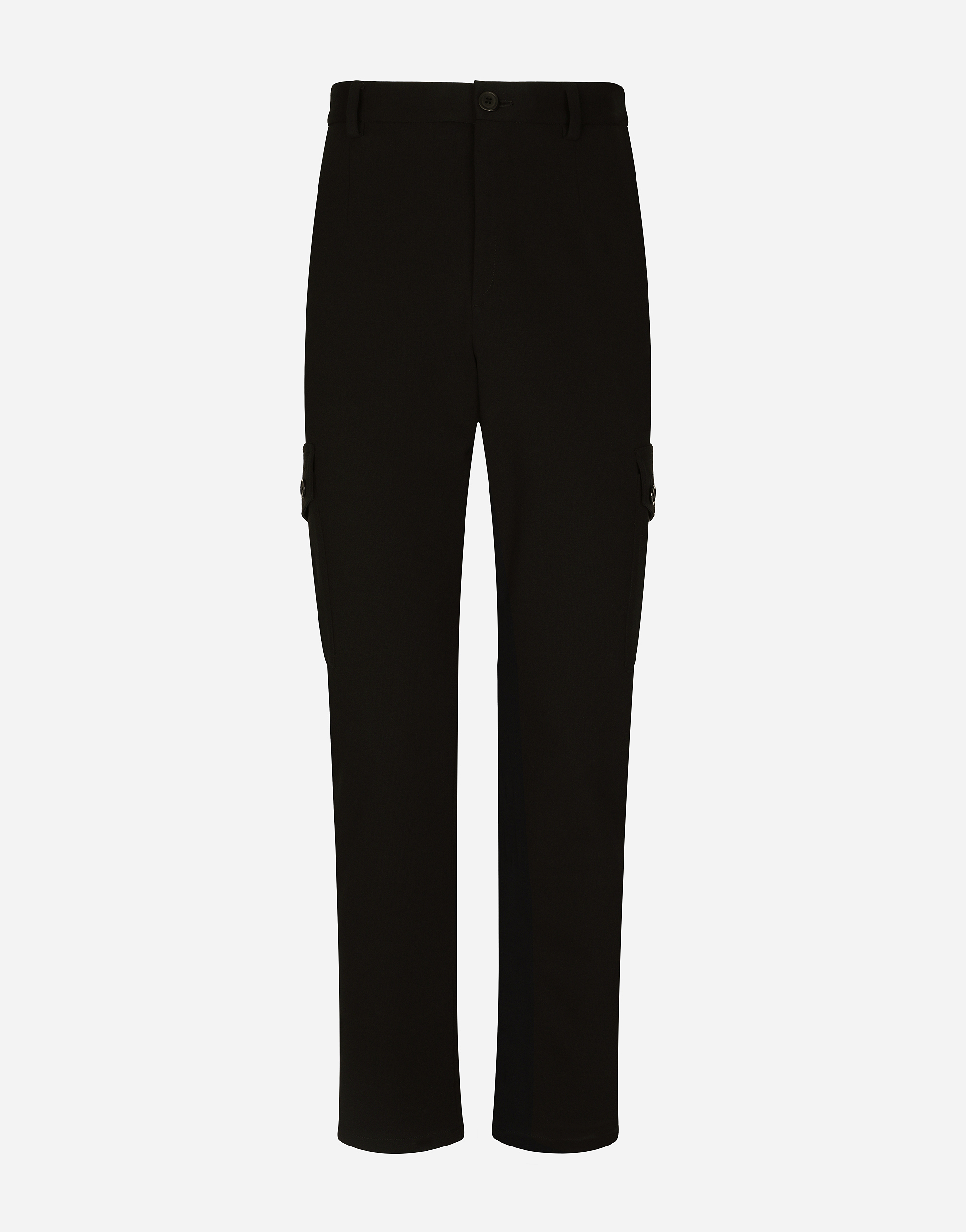 Stretch technical jersey cargo pants in Black