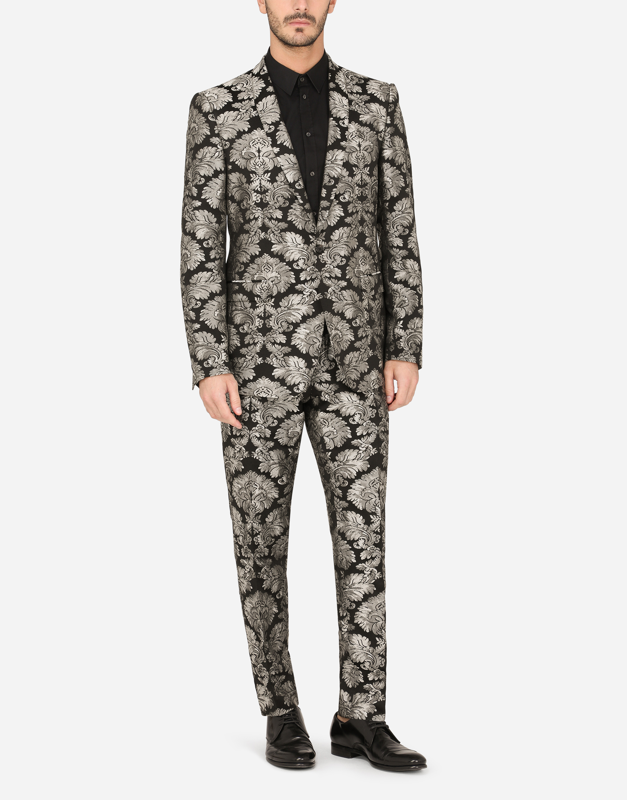 Floral jacquard Martini-fit suit in Multicolor for Men | Dolce&Gabbana®