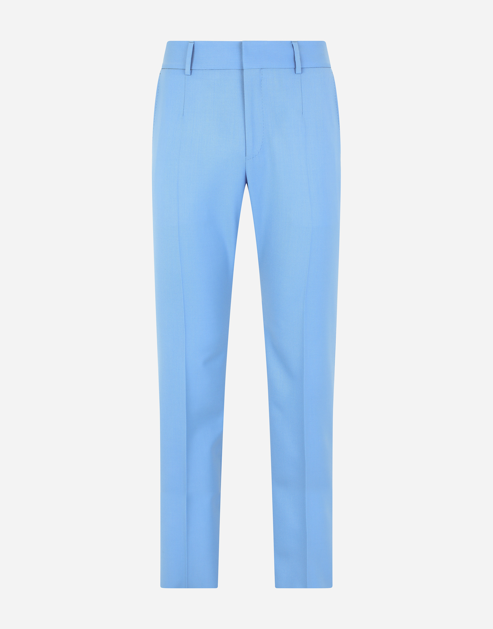 Stretch wool pants in Azure