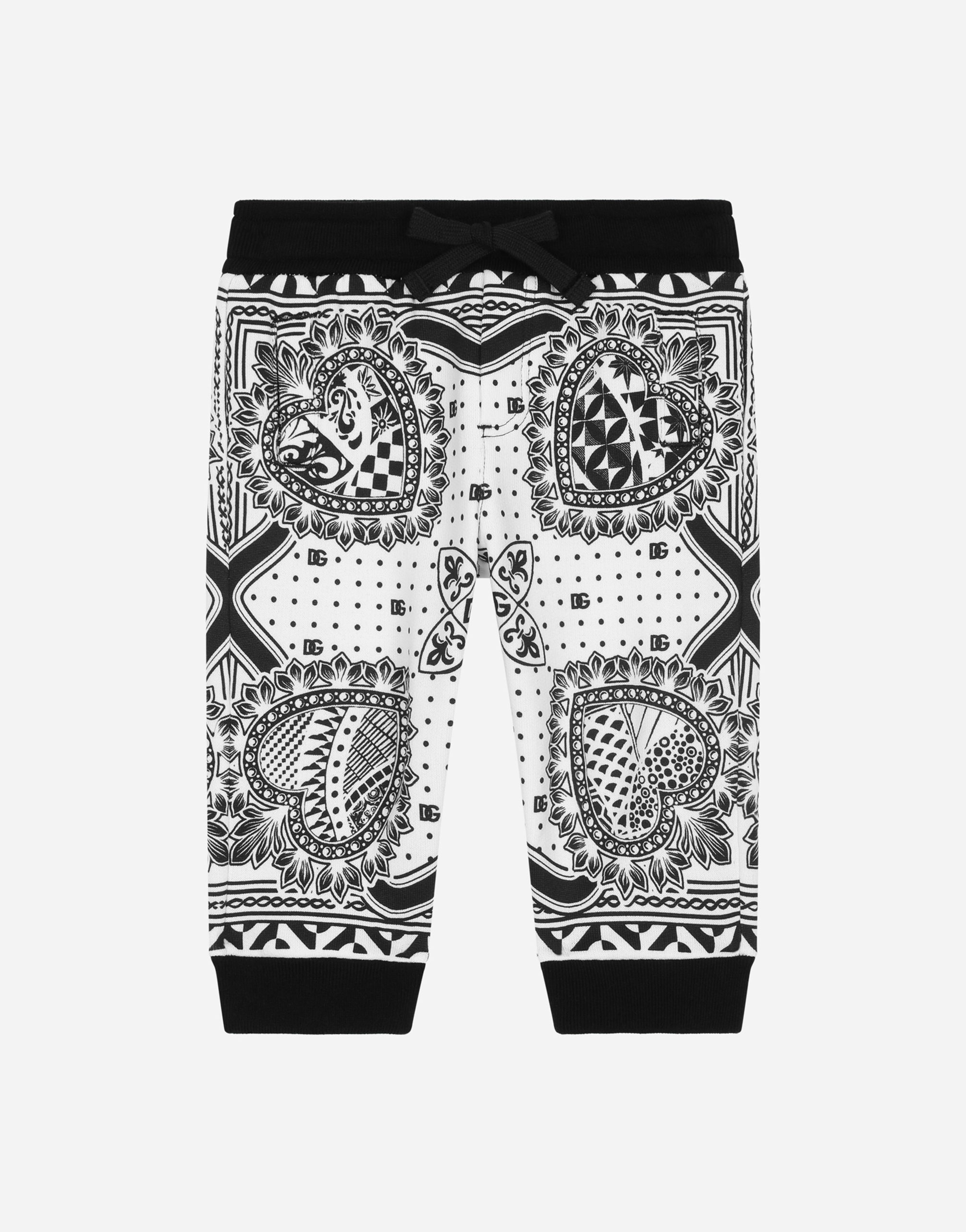 Jersey jogging pants with bandanna print in Multicolor