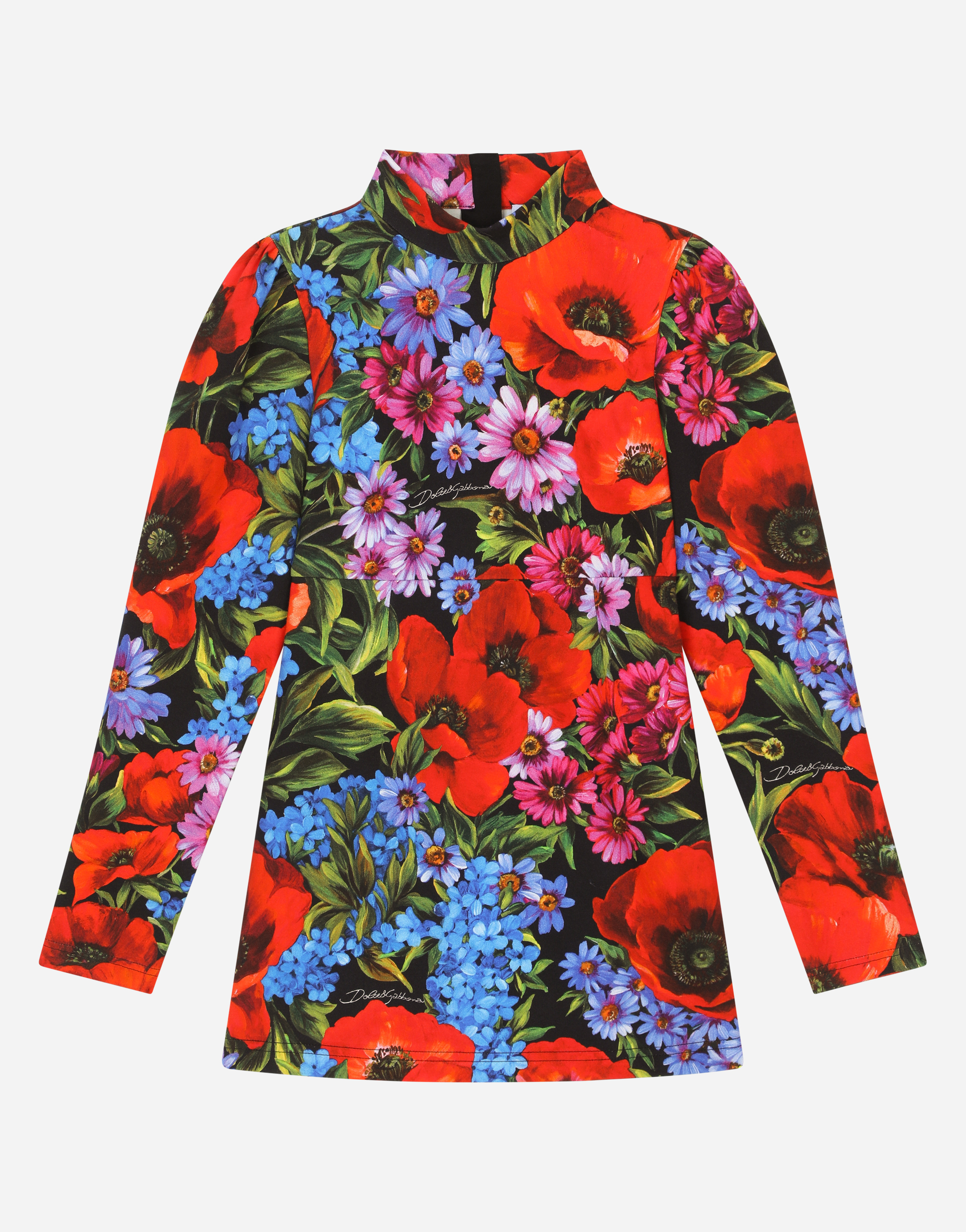 Meadow-print interlock midi dress in Multicolor