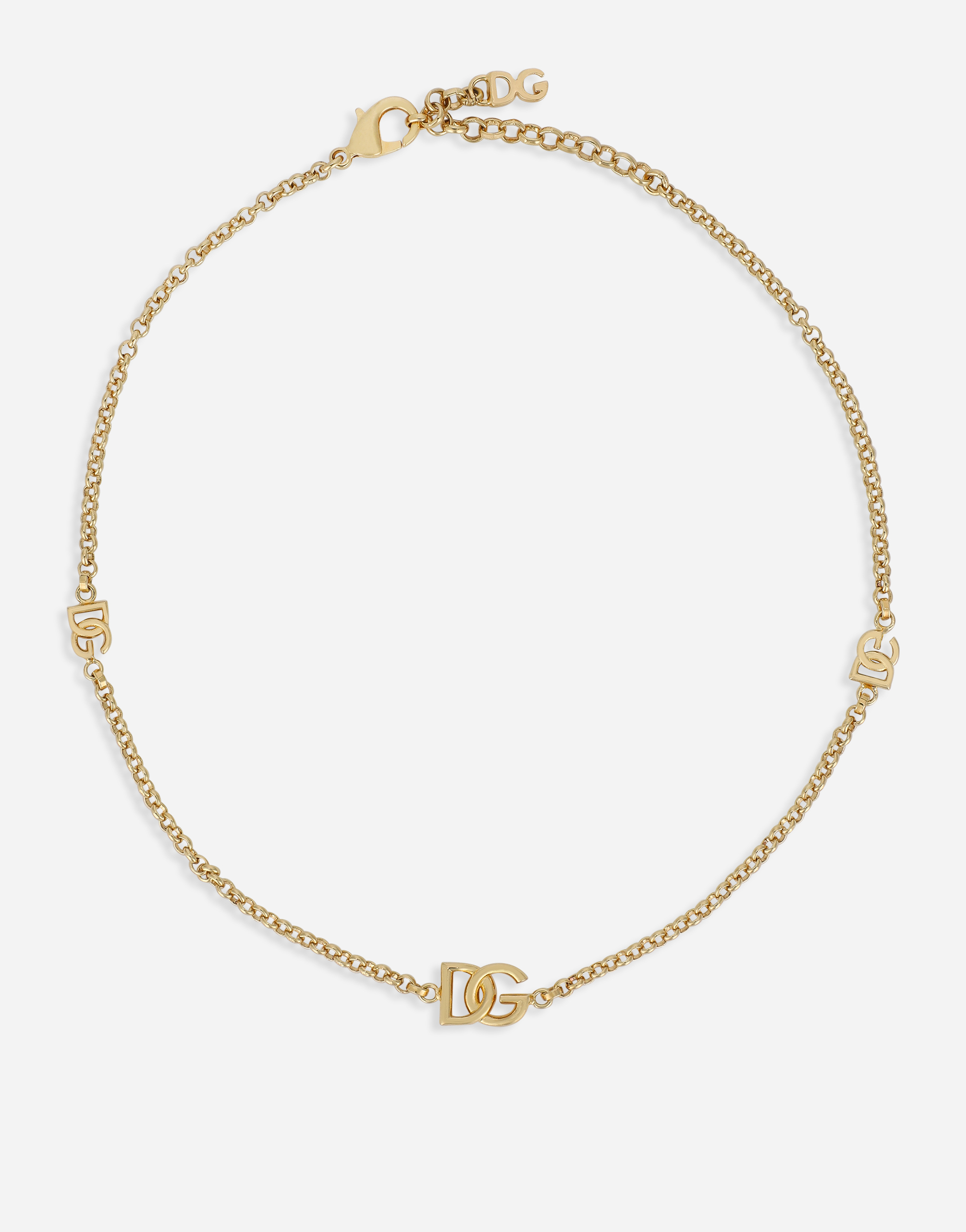 Fine chain choker with DG logos in Gold