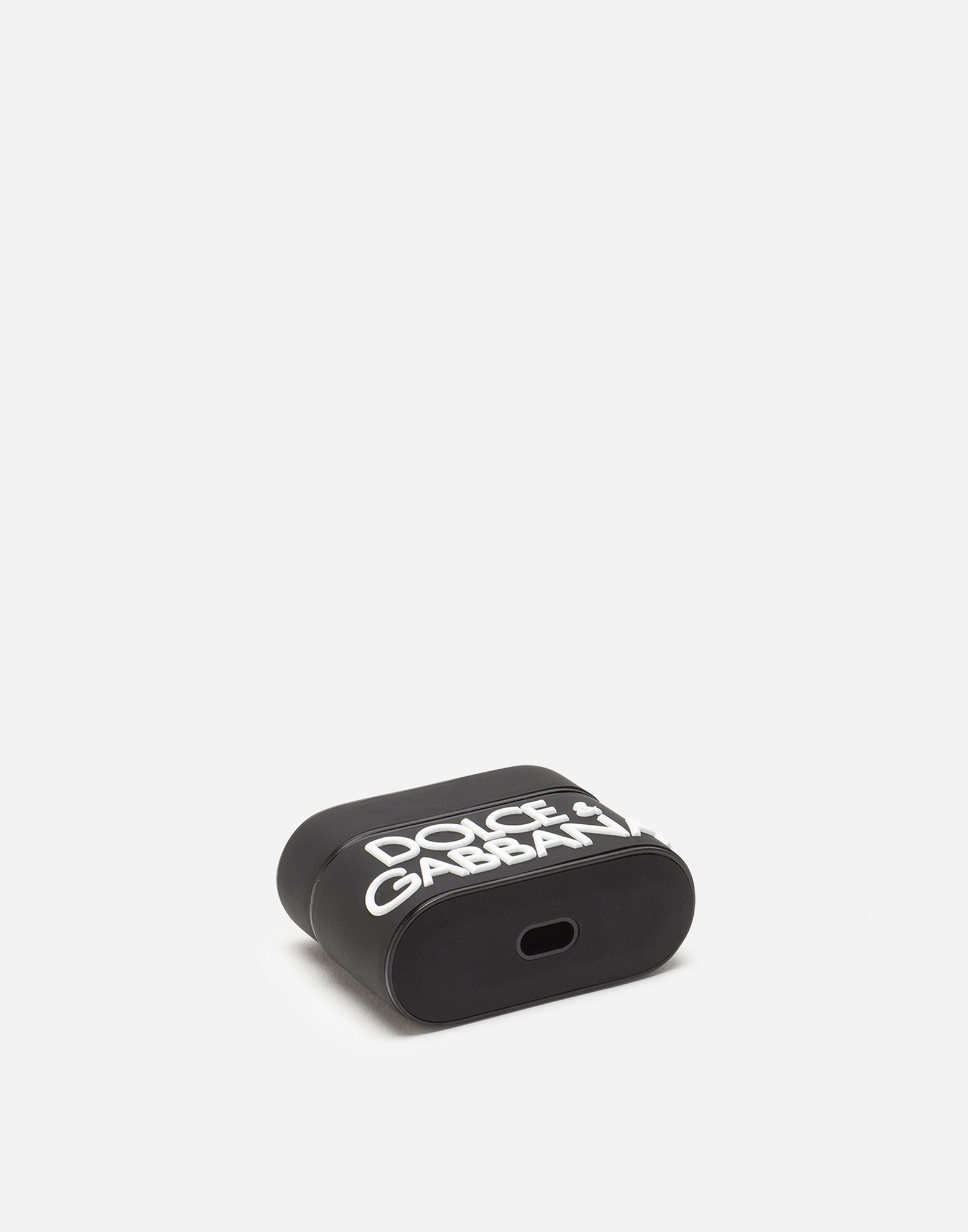 Rubber airpods pro case with micro-injection logo in Black/White 