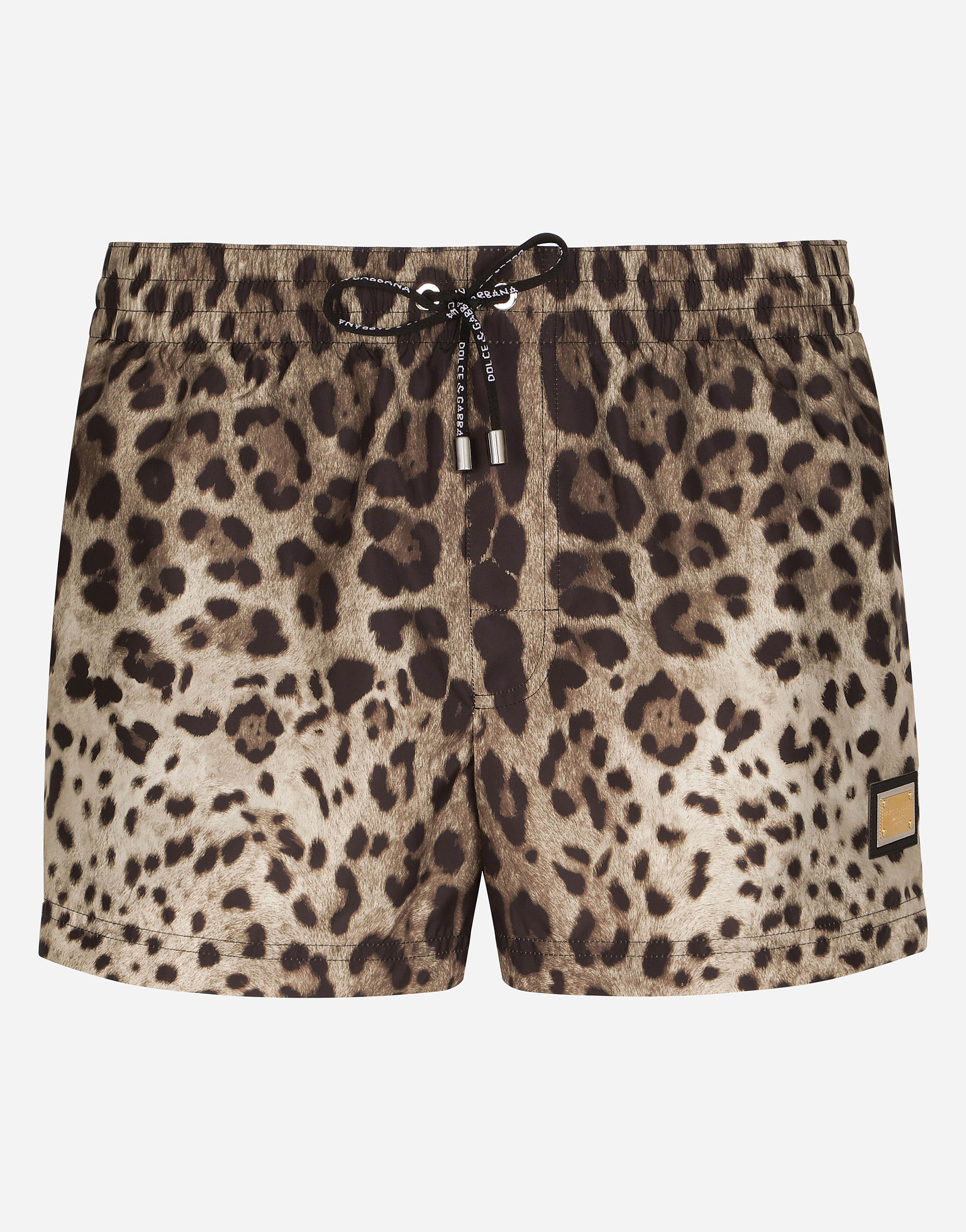 Short swim trunks with leopard print in Animal Print