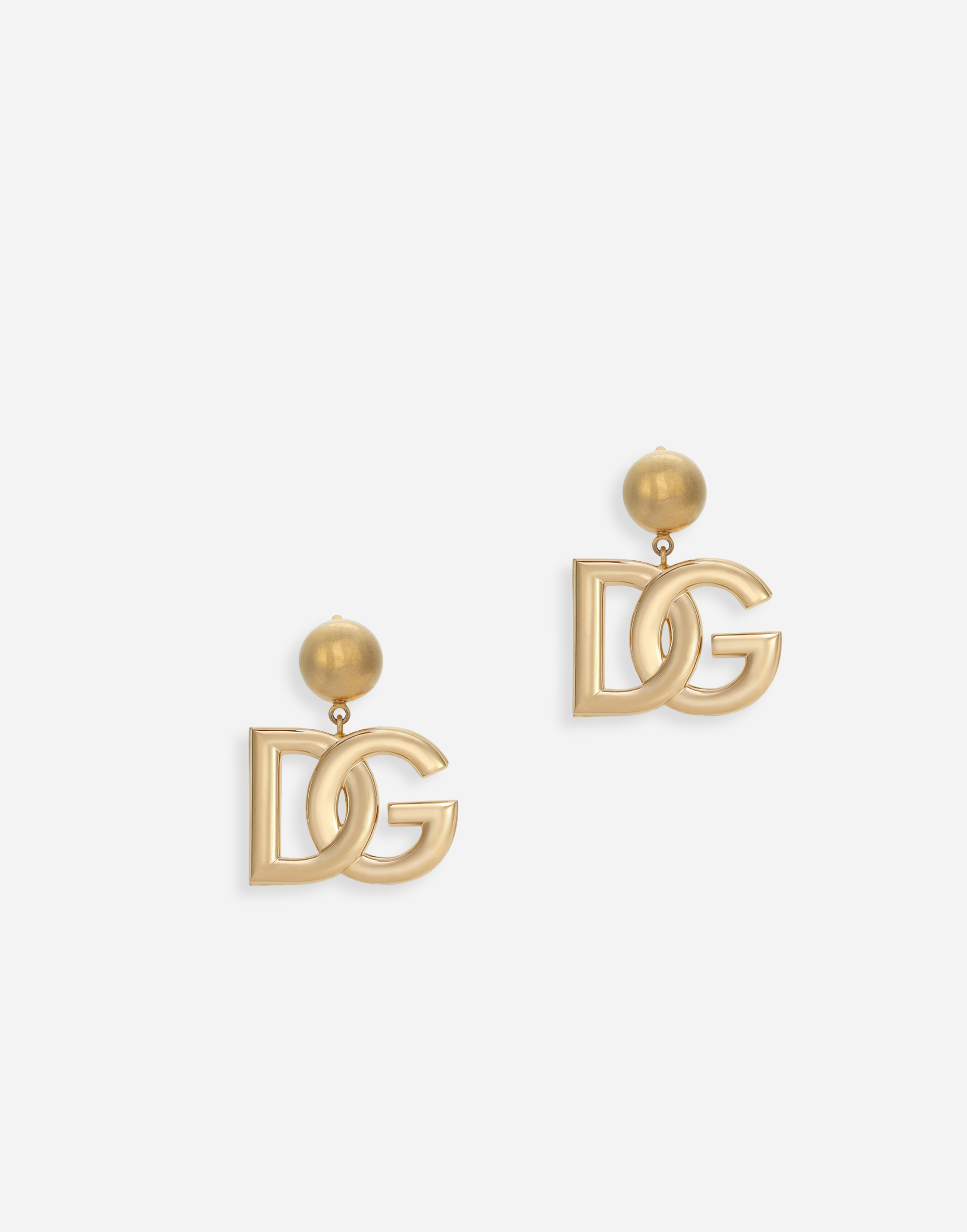 KIM DOLCE&GABBANA Clip-on earrings with DG logo in Gold