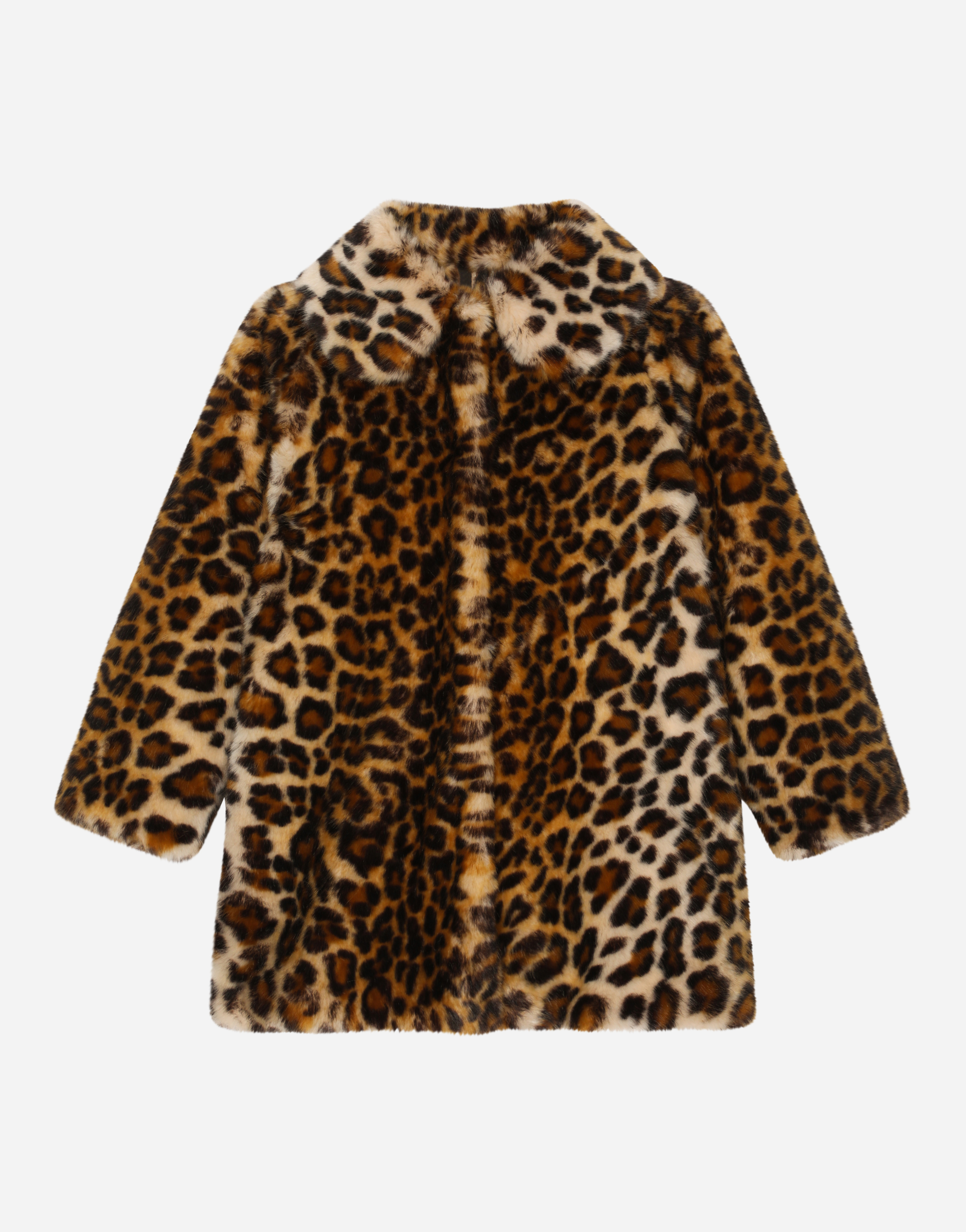 Dolce & Gabbana Kids' Leopard-print Faux Fur Coat In Animal Print