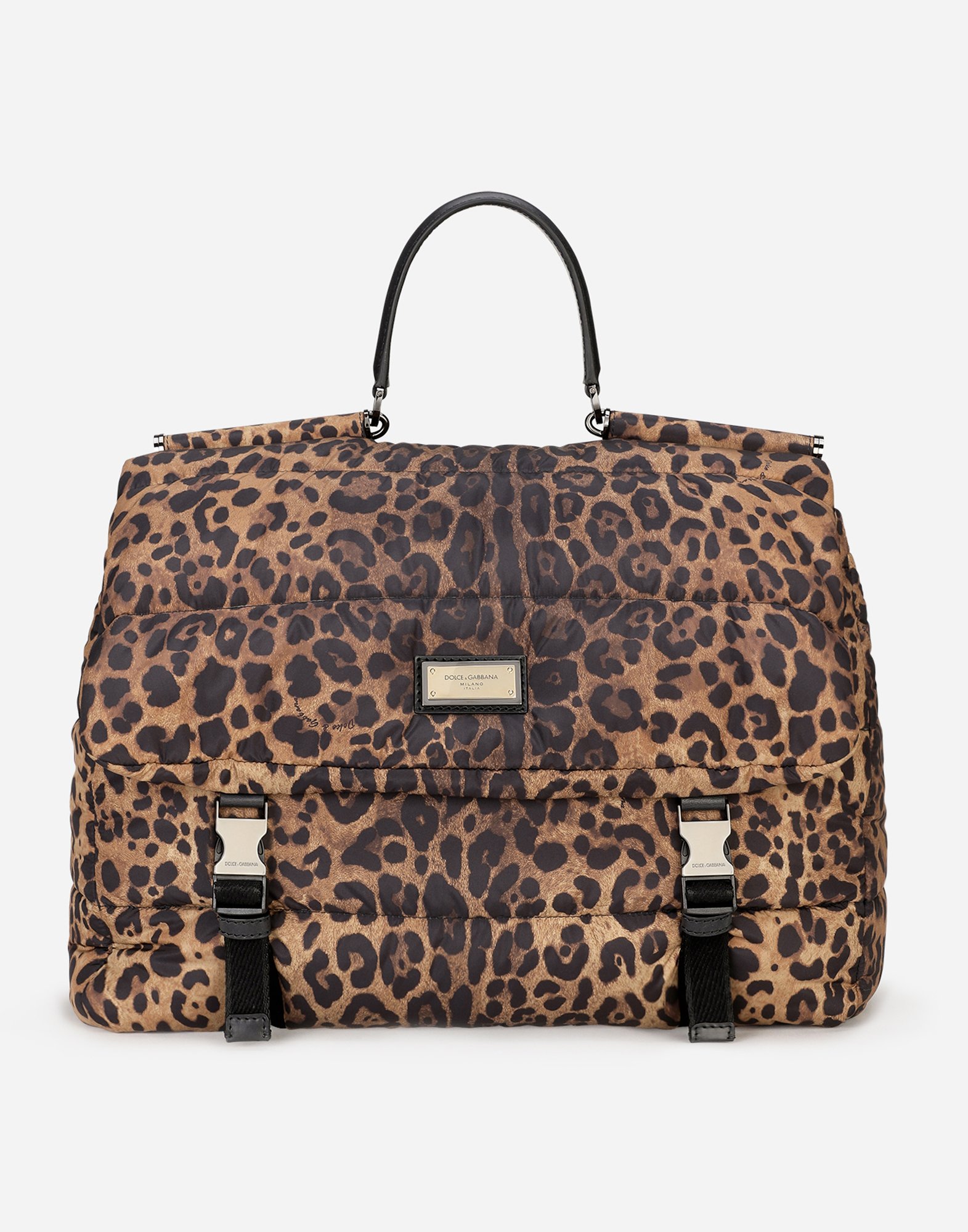 Leopard-print Sicily travel bag in quilted nylon in Leo Print