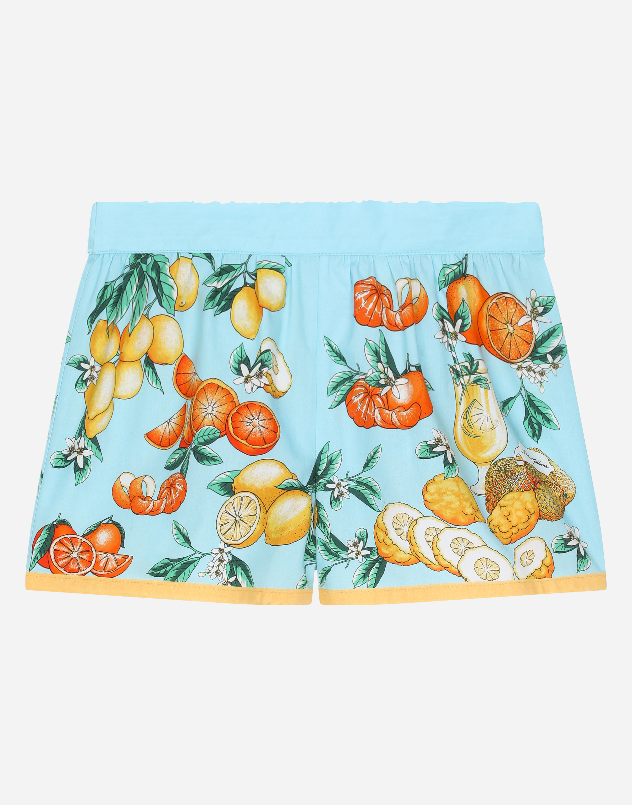 Citrus-print poplin shorts in Multicolor