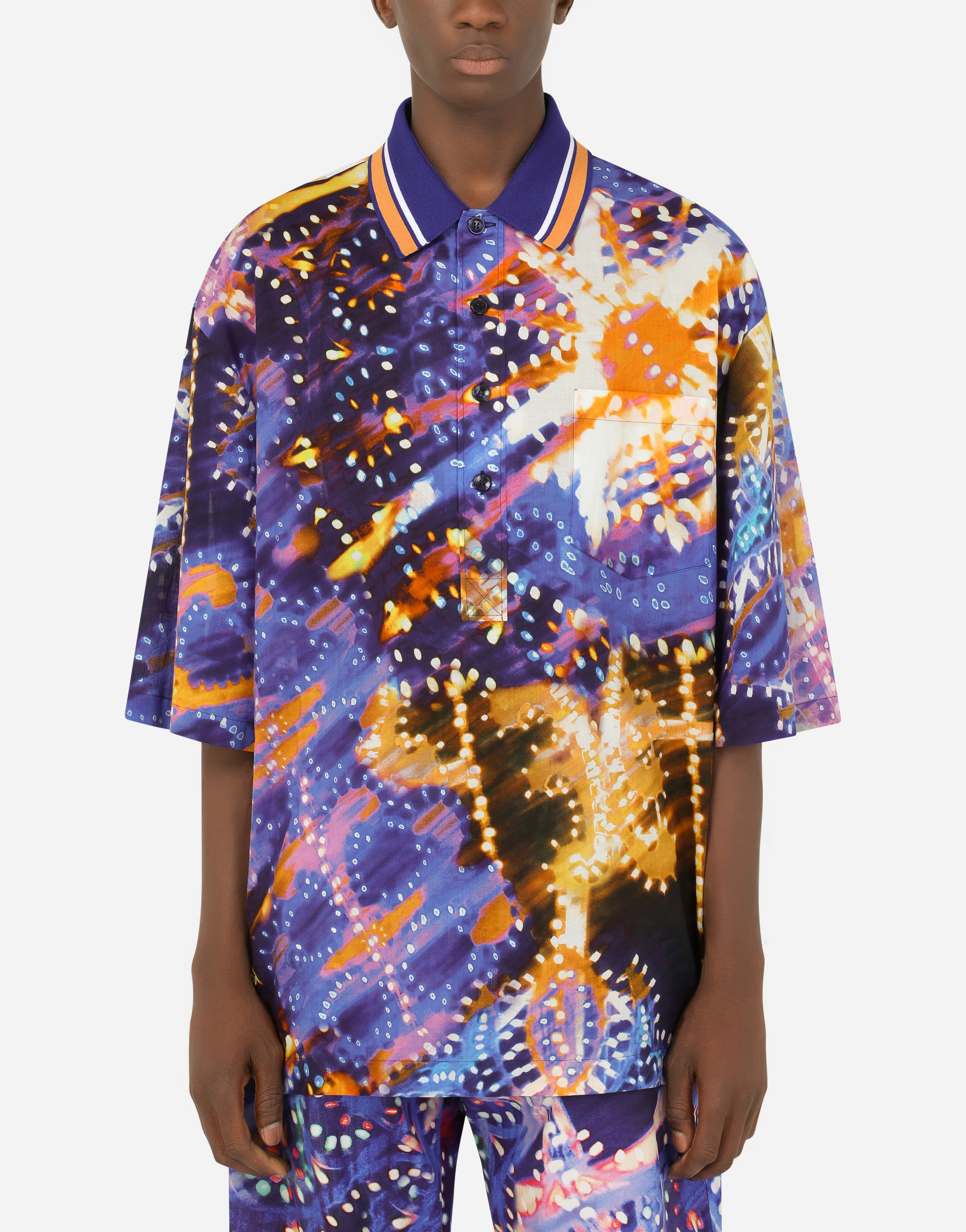 Illumination-print cotton shirt in Multicolor