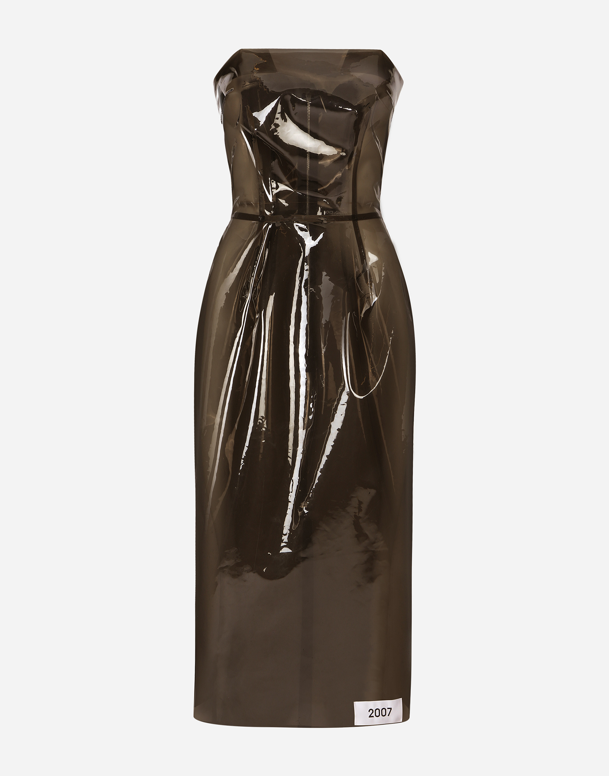 KIM DOLCE&GABBANA PVC calf-length dress in Beige