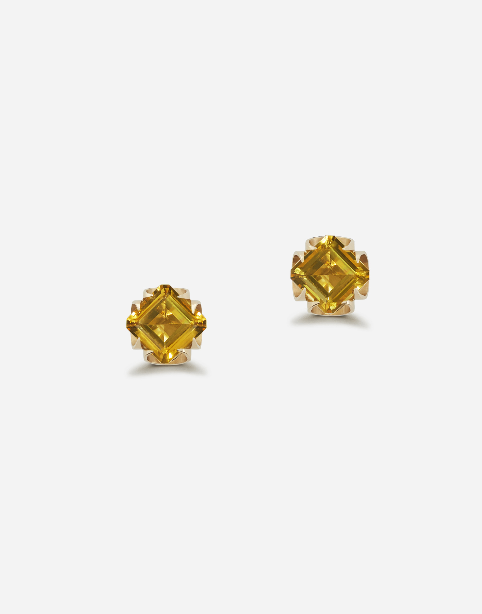 Anna earrings in yellow gold with citrine quartzes in Gold