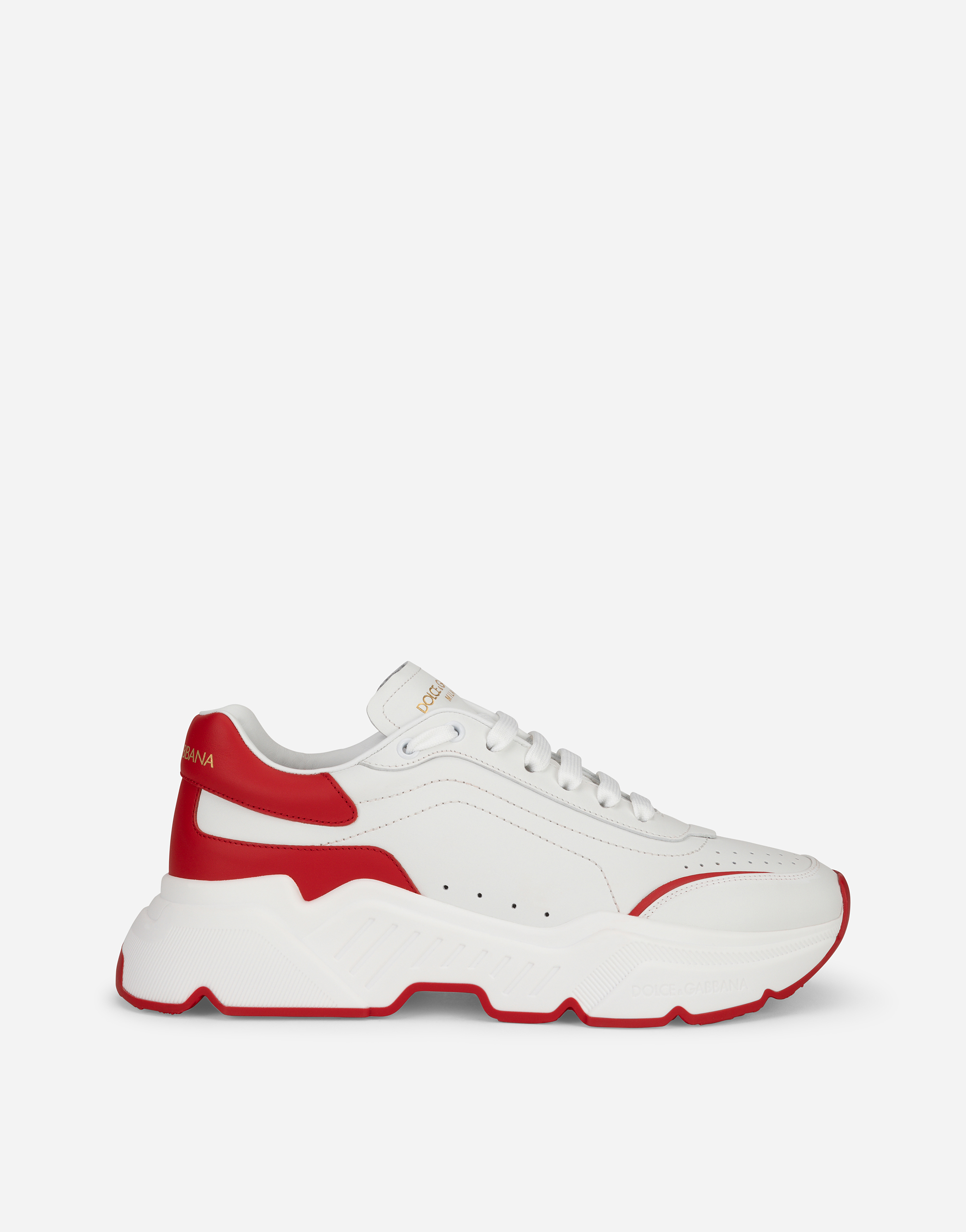 Calfskin nappa Daymaster sneakers in White/Red