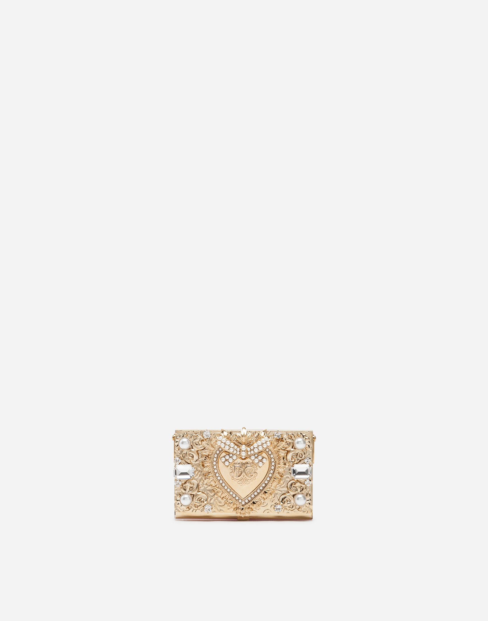 Jewel micro-bag with chain in Gold