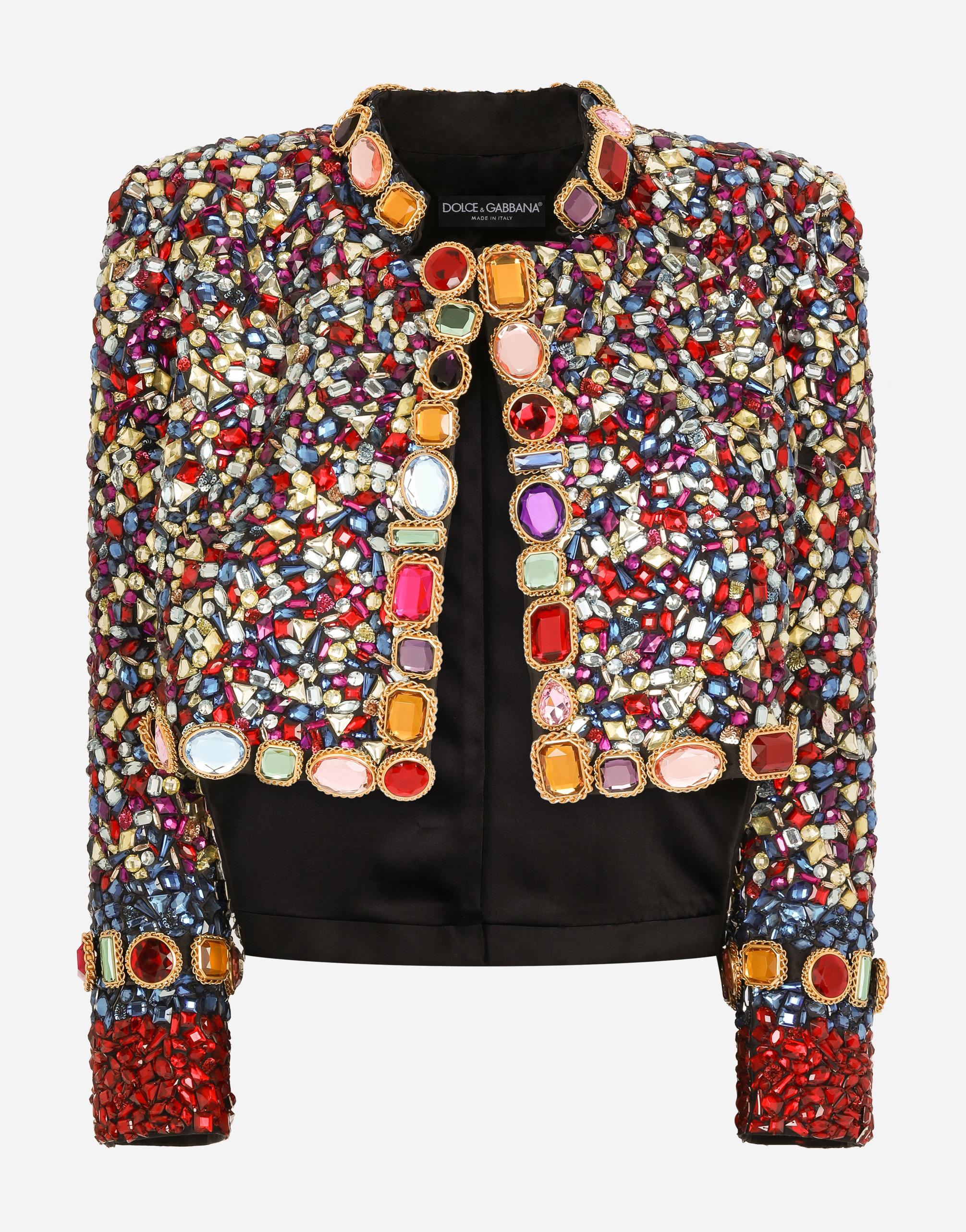 Mikado evening jacket with embroidery in Multicolor