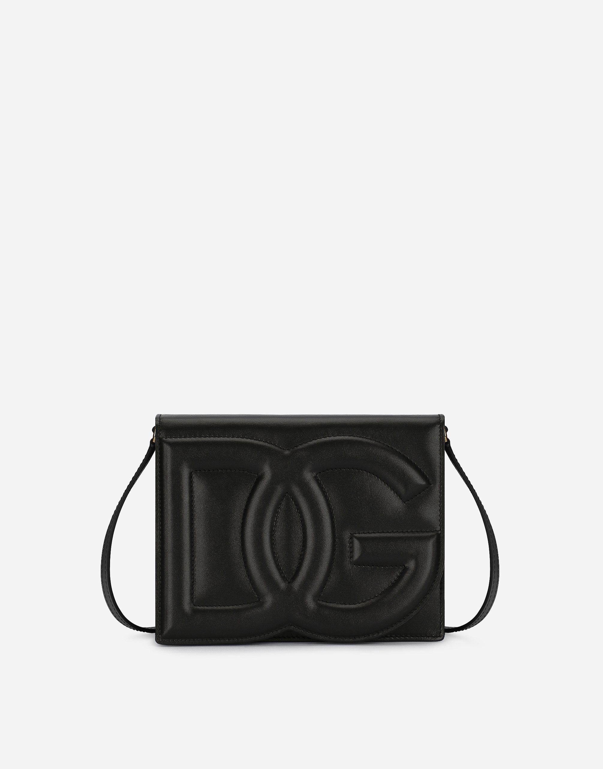Calfskin DG Logo Bag crossbody bag in Black