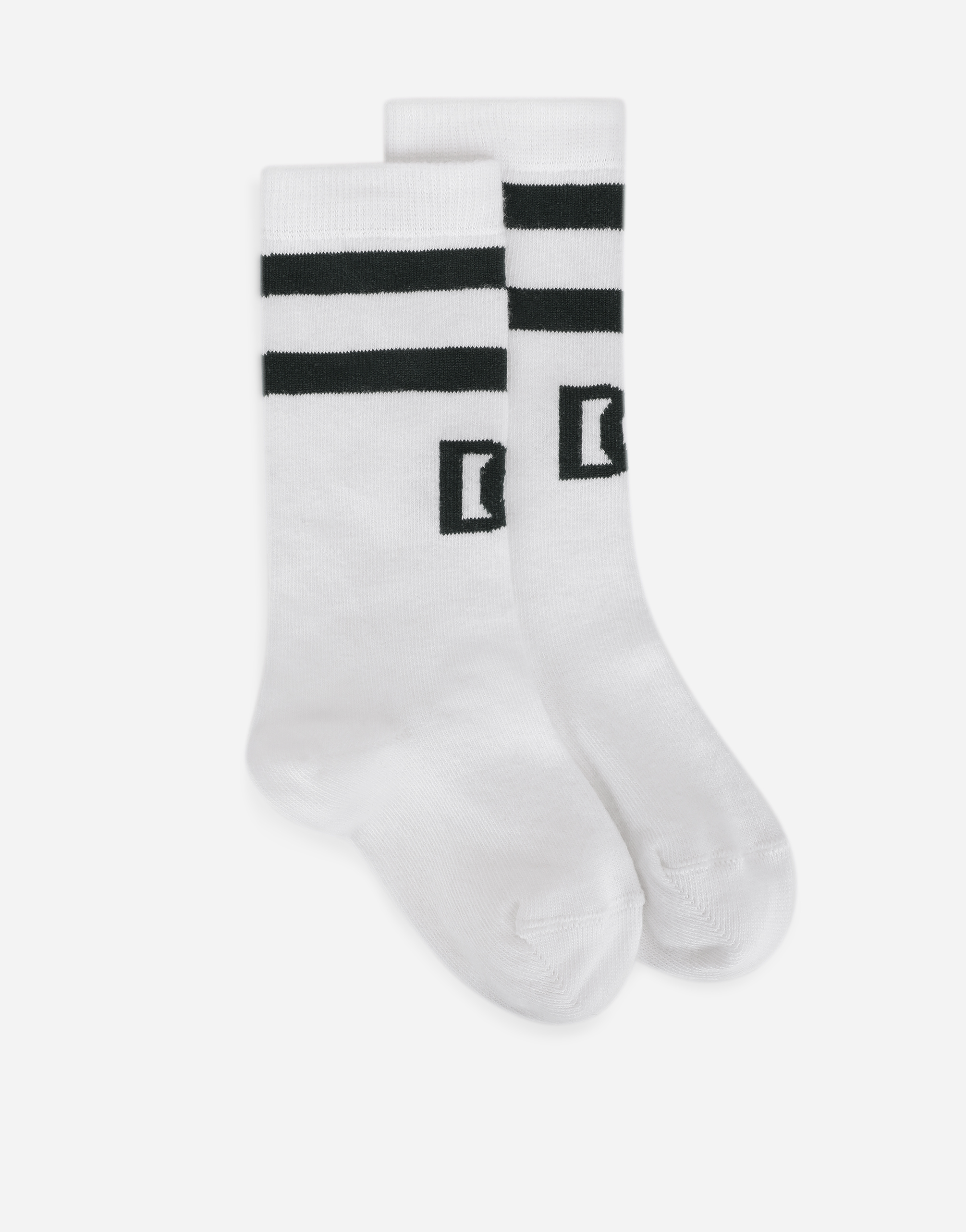 Cotton socks with jacquard DG logo in Multicolor
