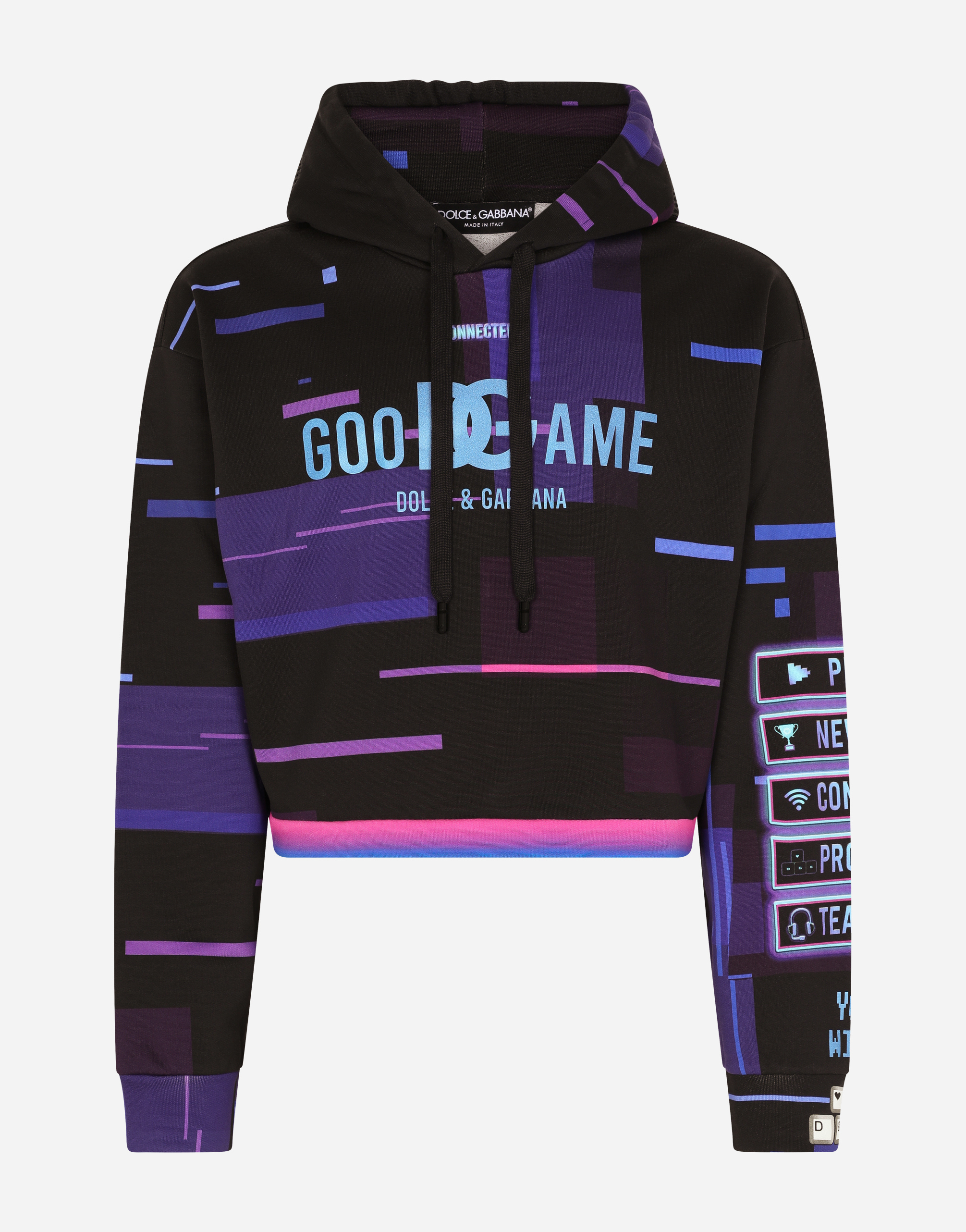 Jersey hoodie with DG Game print in Multicolor