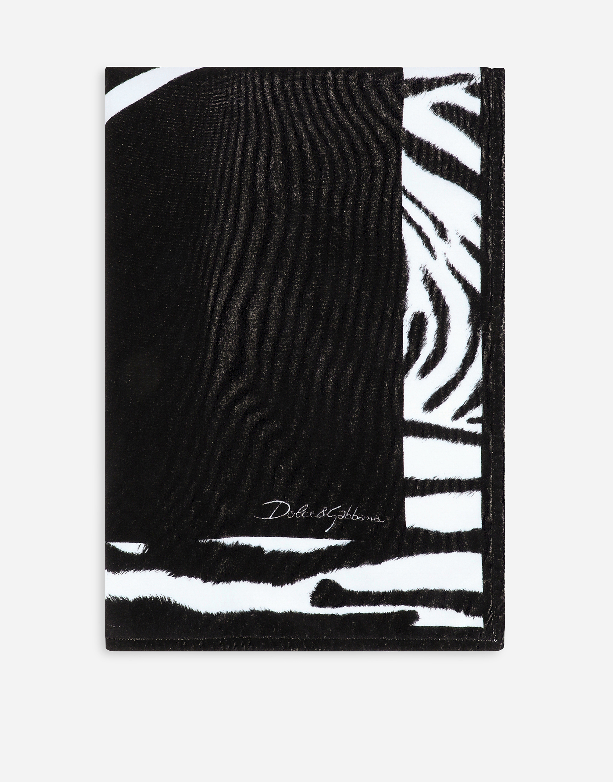 Zebra-print terrycloth beach towel in Multicolor