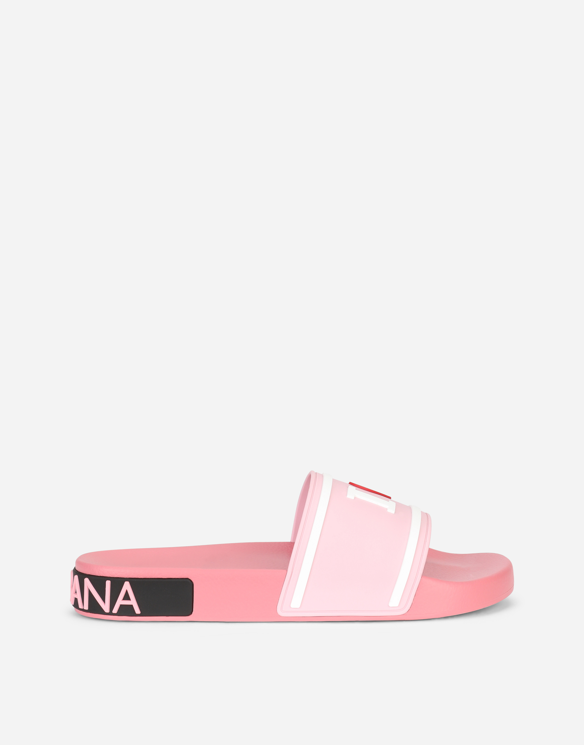 Rubber beachwear slides with high-frequency detailing  in Multicolor