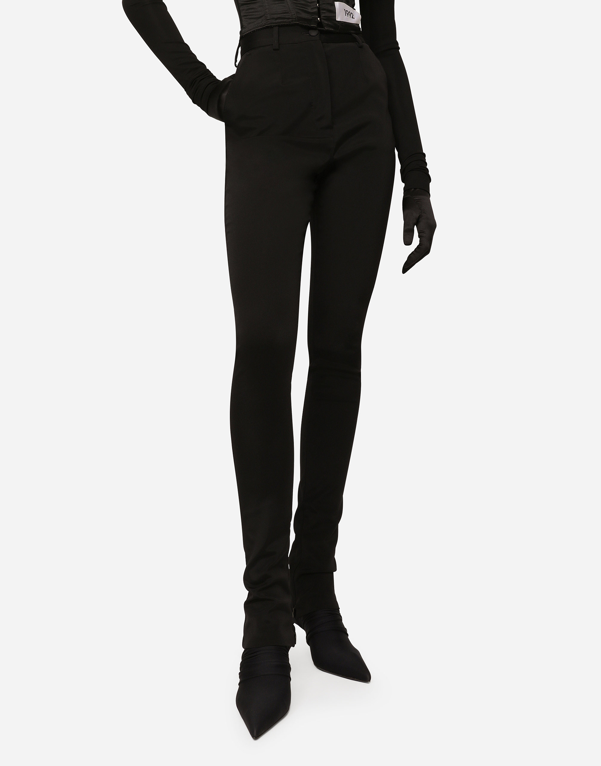 Shop Dolce & Gabbana Cady Pants In Black