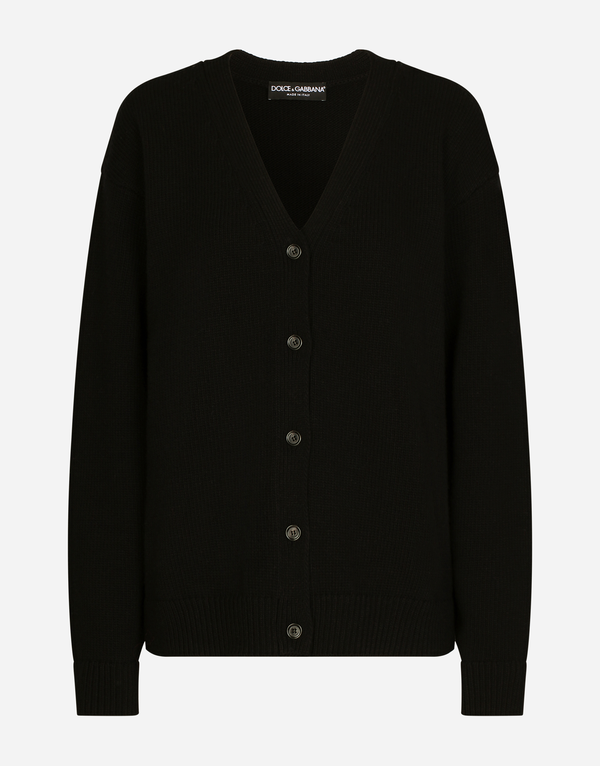Cardigan with Gianpiero D’Alessandro patch in Black