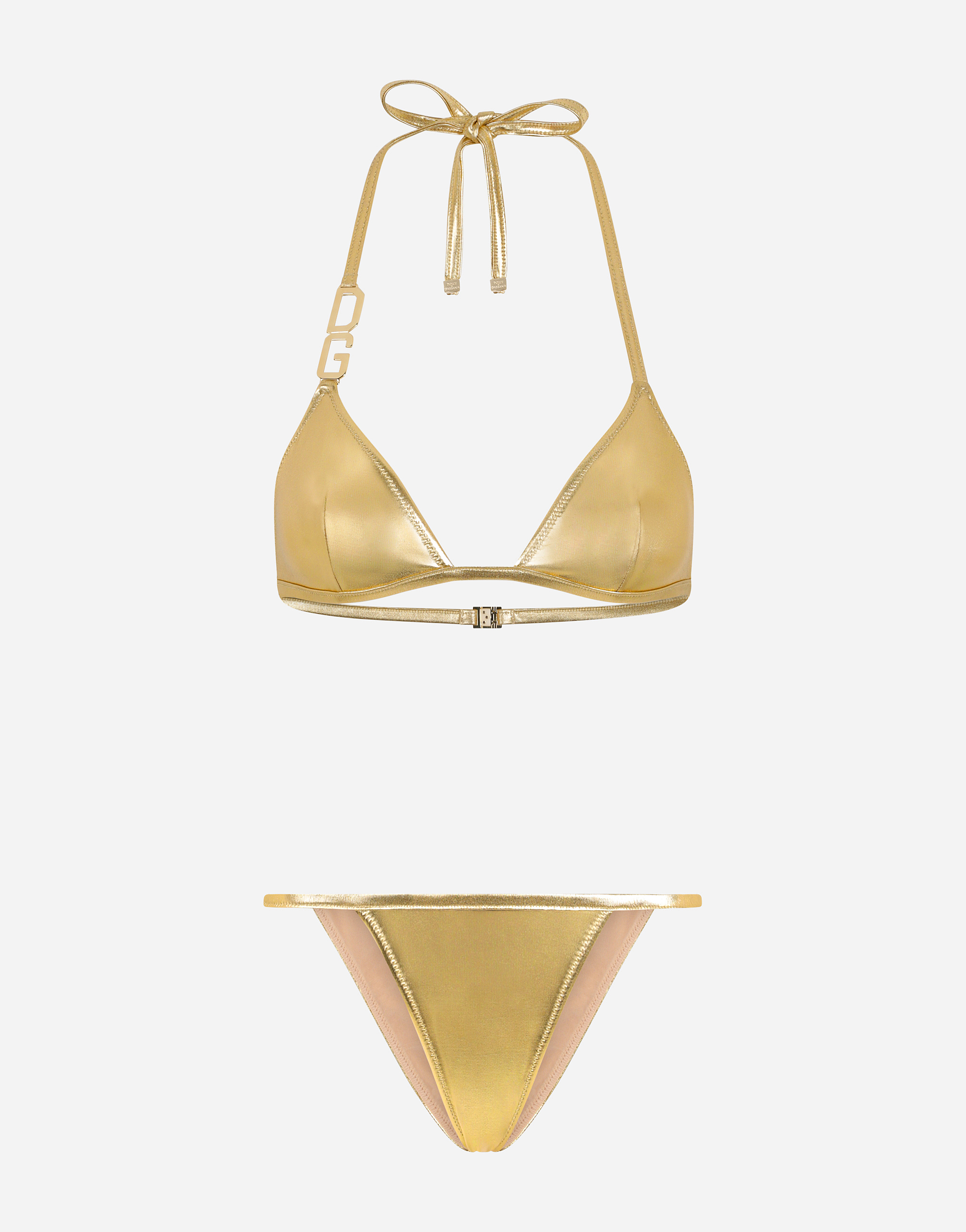 Triangle bikini with DG logo in Gold