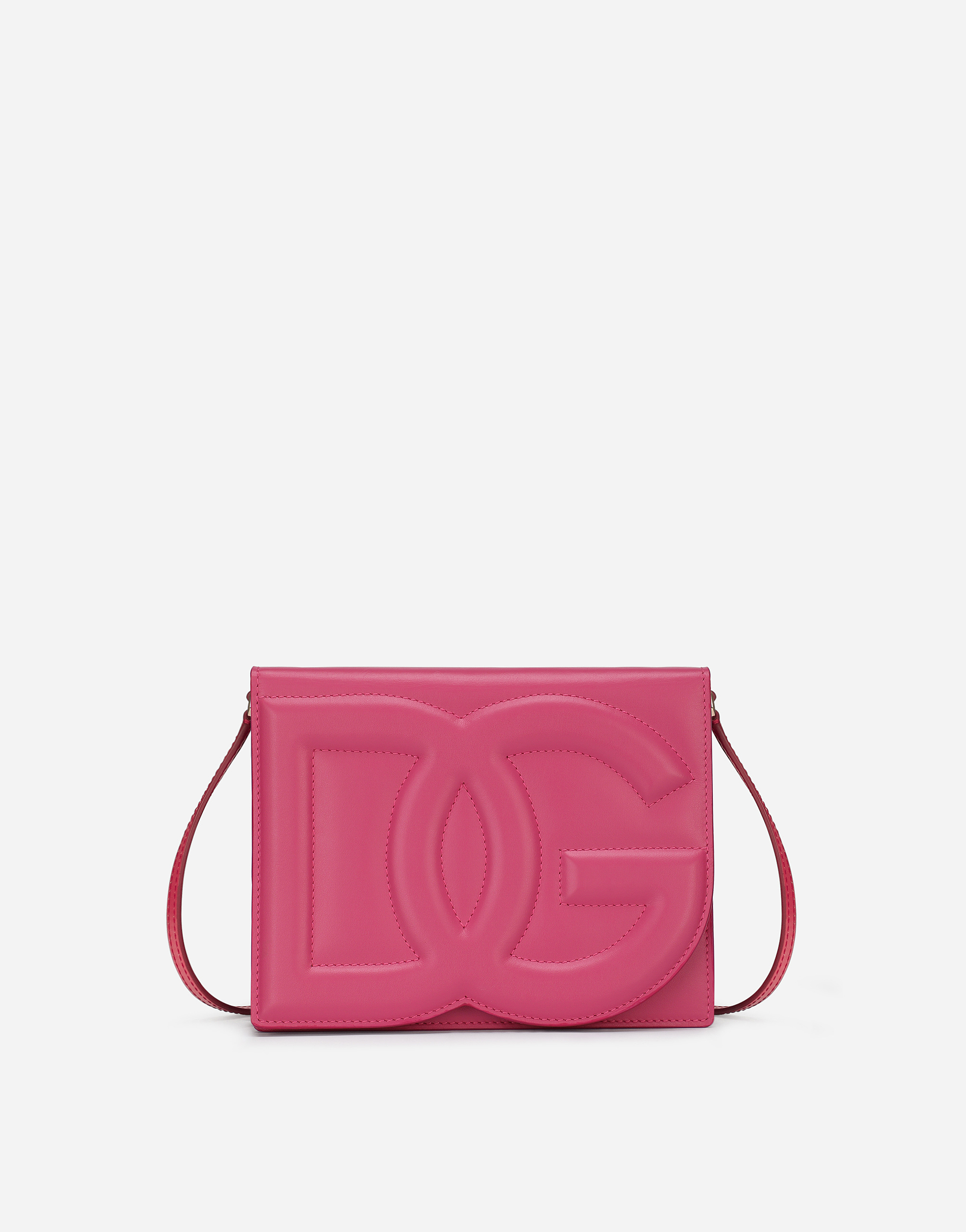 Calfskin DG logo crossbody bag in Lilac