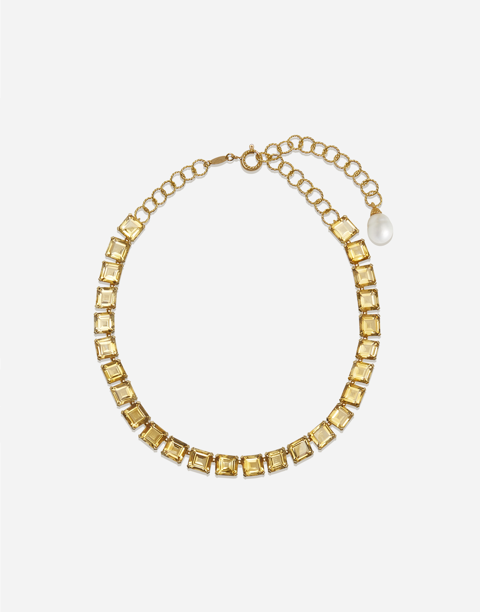 Dolce & Gabbana Halskette Anna aus gelbgold und citrin-quarzen in Mettallic Damen Schmuck Halsketten 