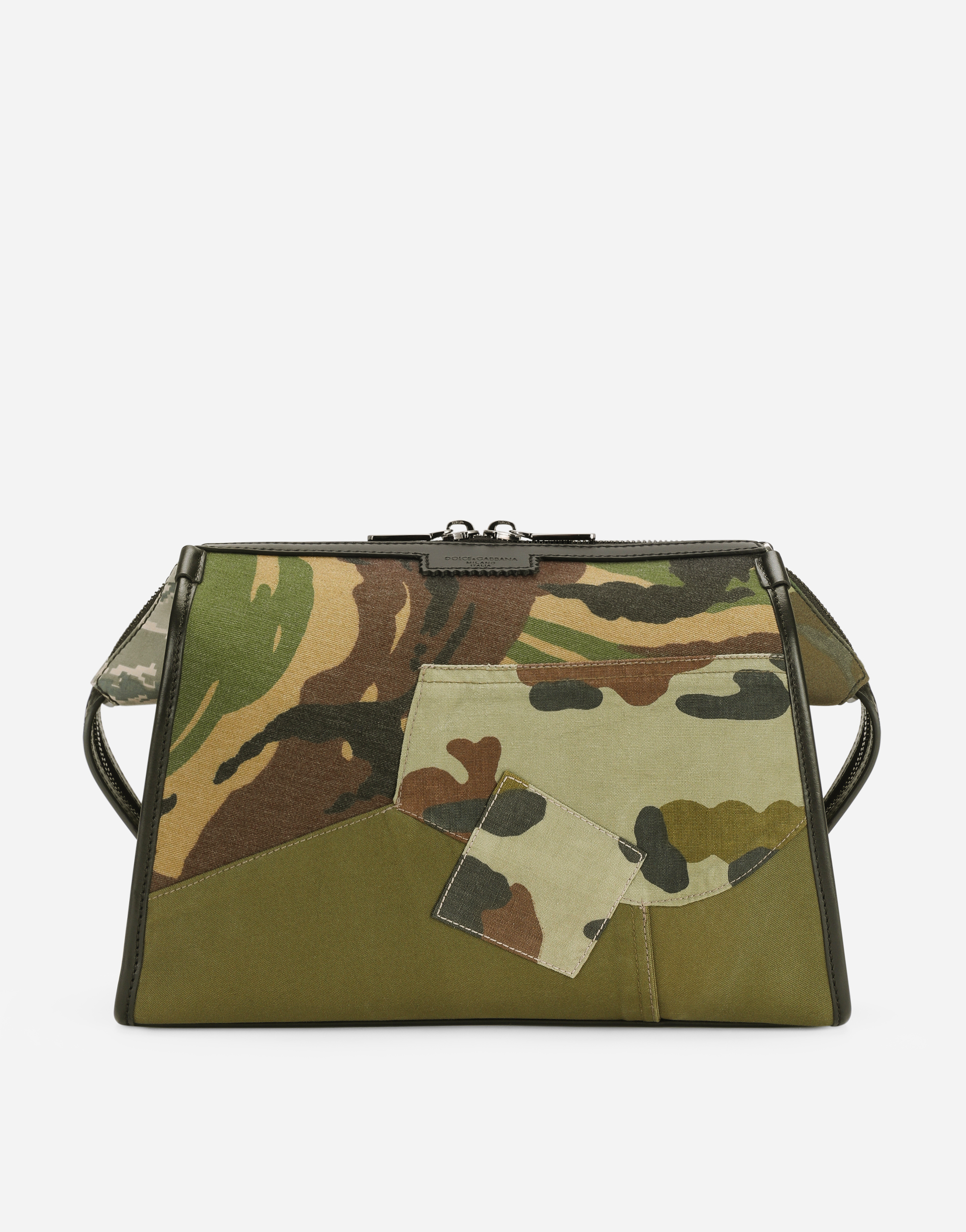 Camouflage patchwork crossbody bag in Multicolor