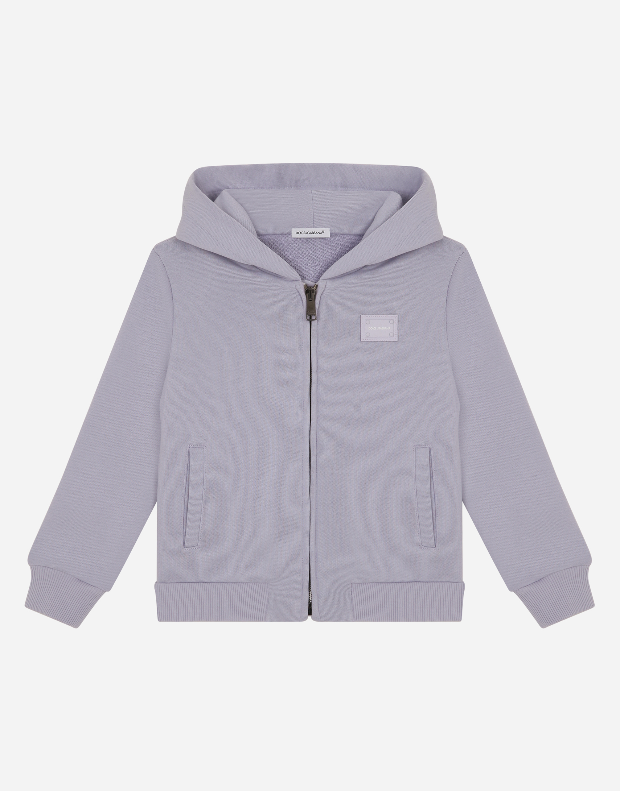 Jersey hoodie with plate in Wisteria
