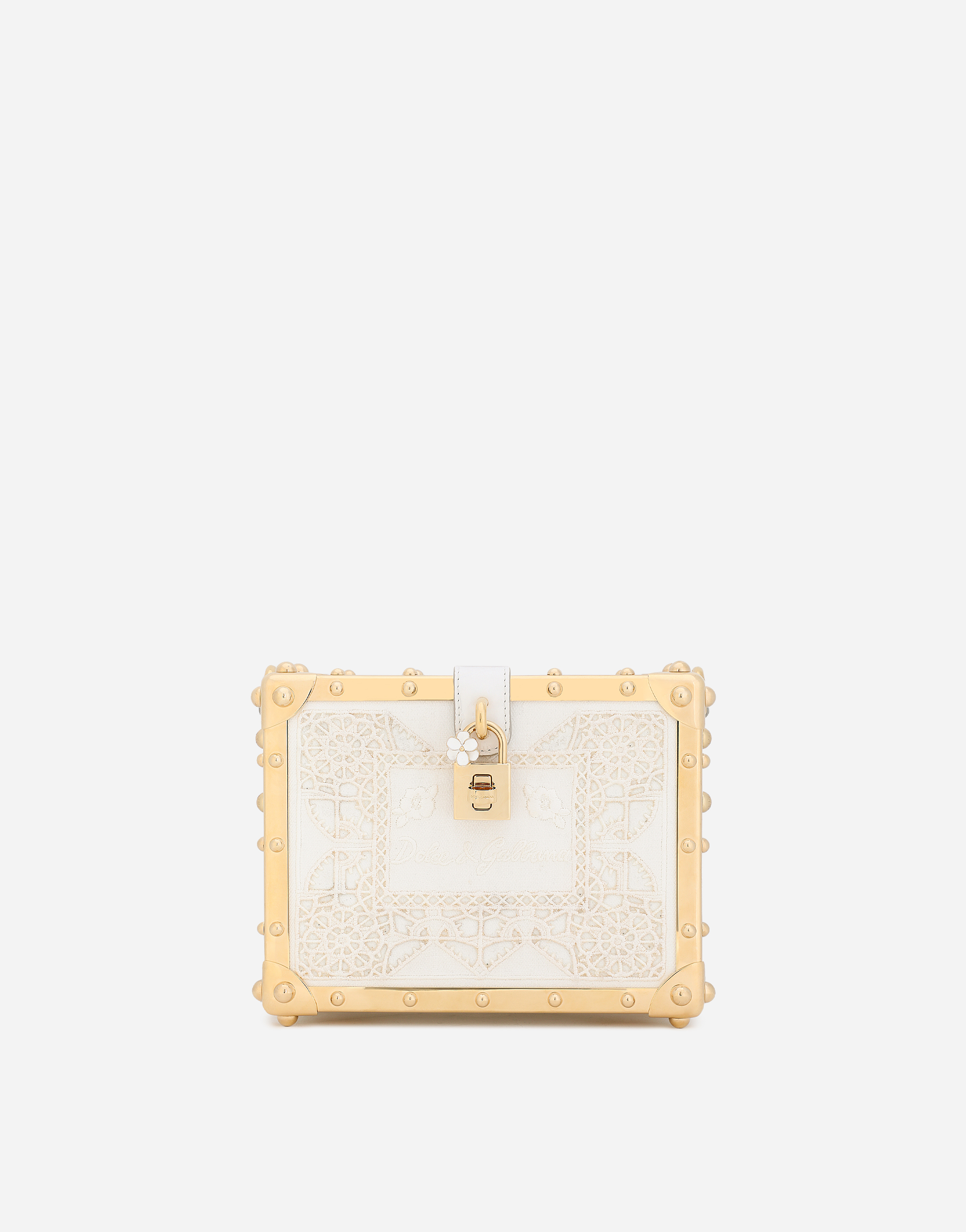 Dolce & Gabbana Linen Dolce Box With Embroidery In White