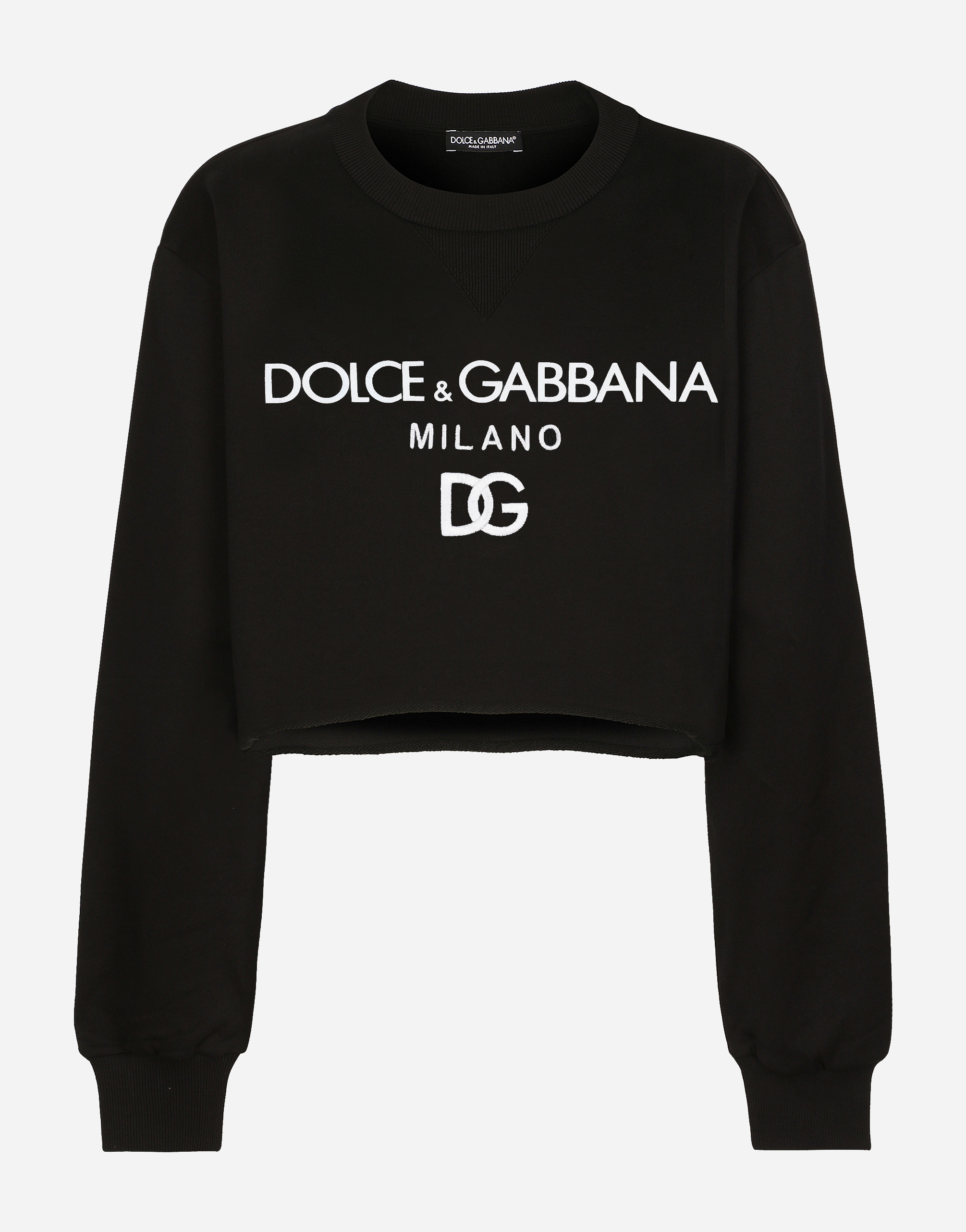Jersey sweatshirt with Dolce&Gabbana print in Black