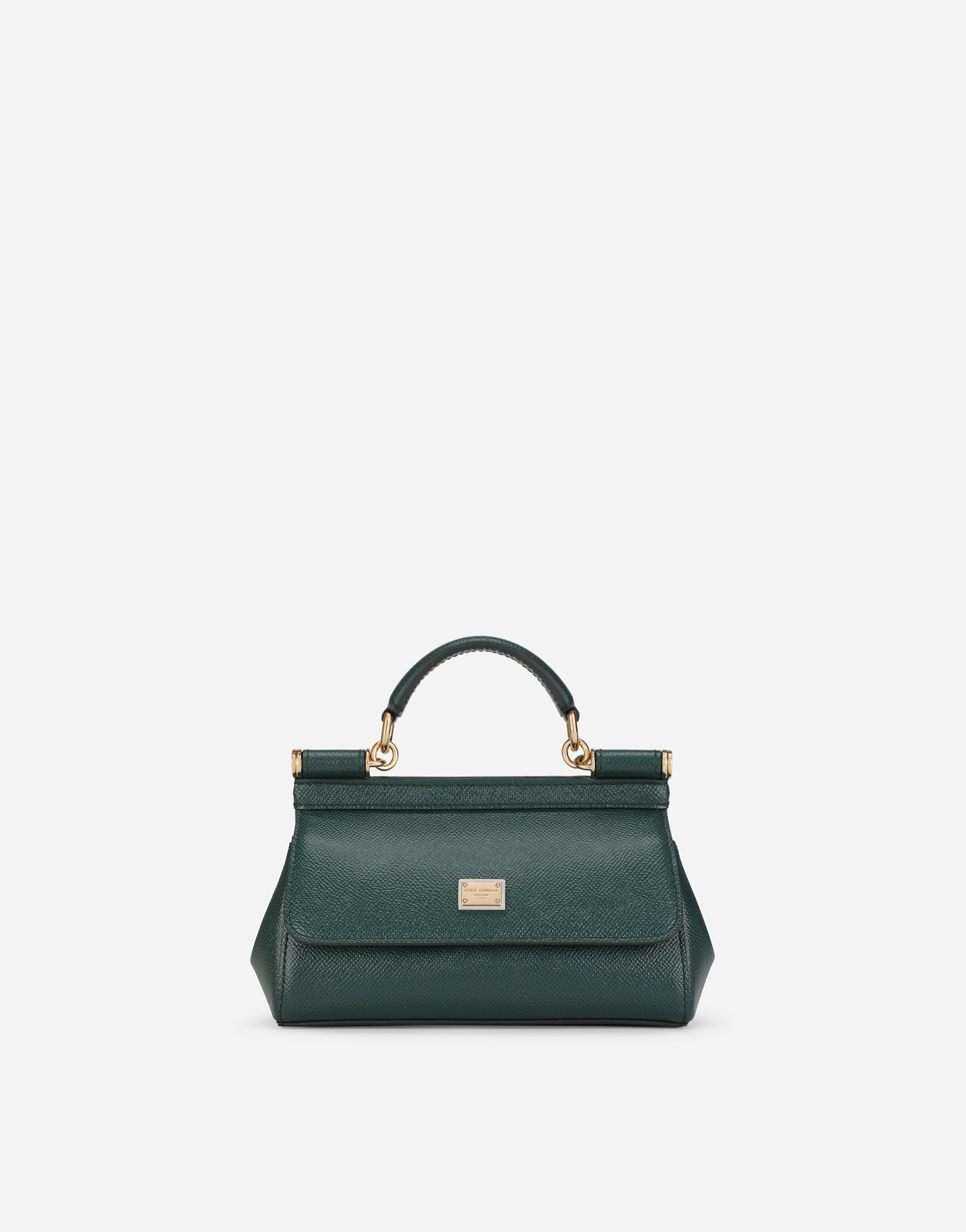 Small Sicily bag in Dauphine calfskin in Green