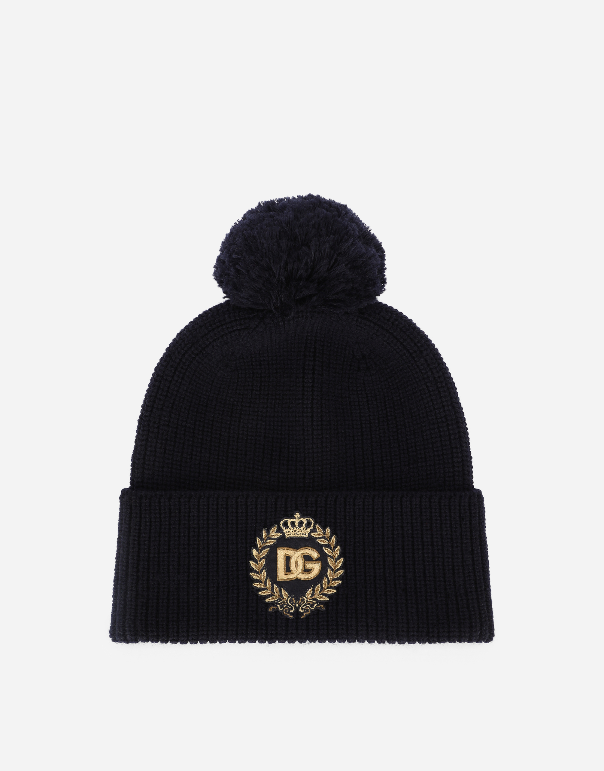 Knit hat with DG patch in Blue