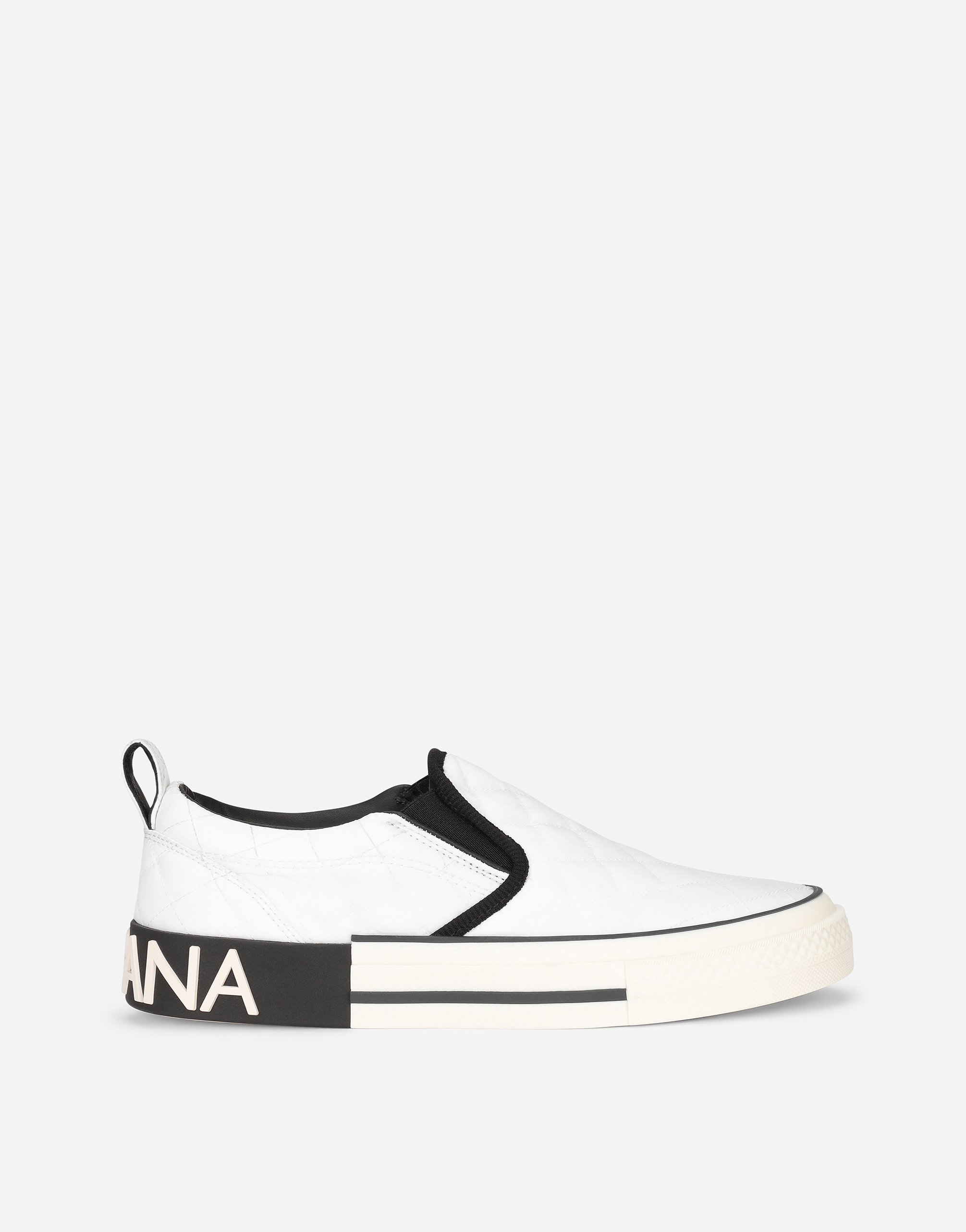 Quilted nylon Custom 2.Zero slip-on sneakers in White/Black