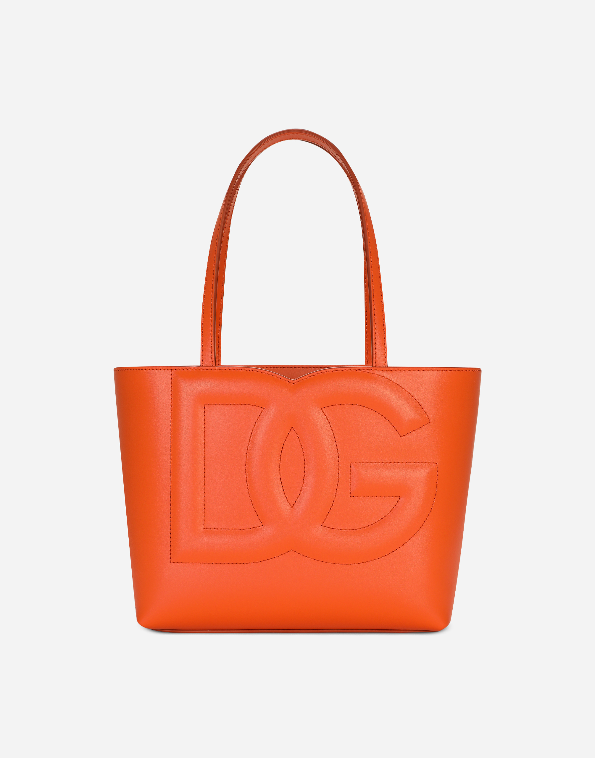 Small calfskin DG Logo Bag shopper in Orange