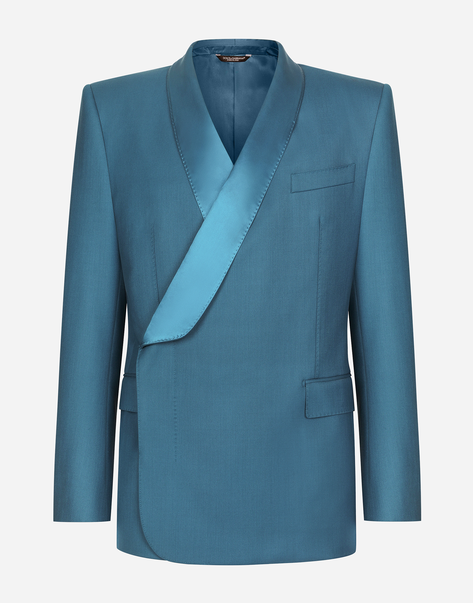 Double-breasted wool Sicilia-fit tuxedo jacket in Blue