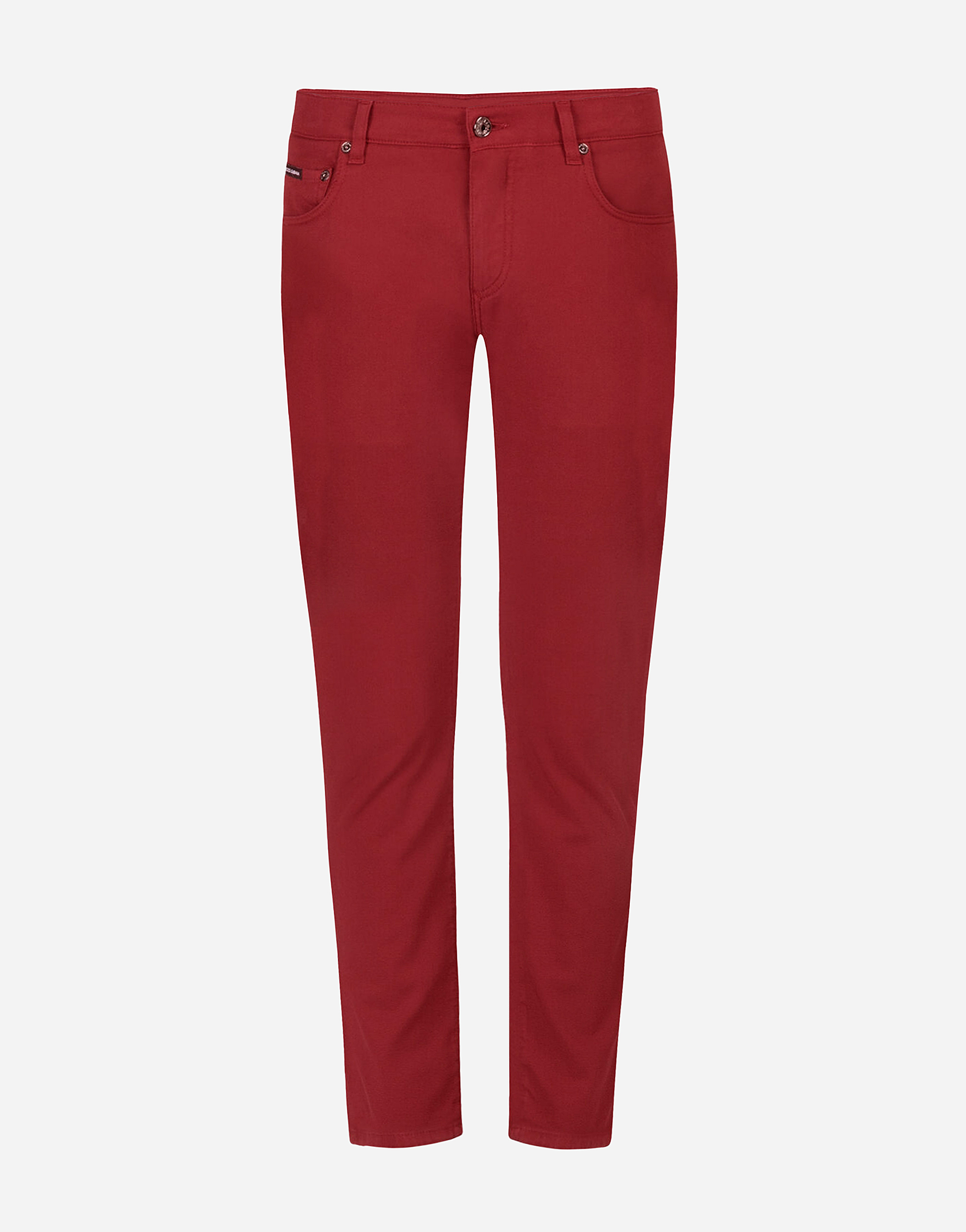 Five pocket trousers in stretch cotton in Red